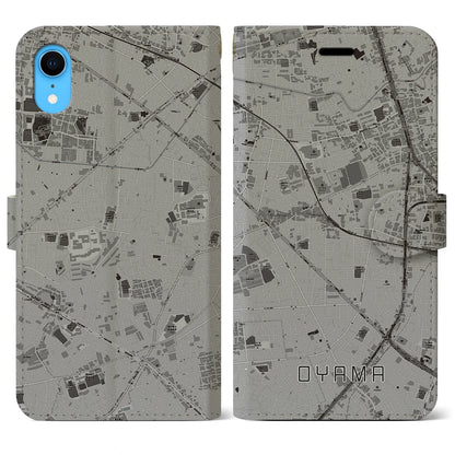 【大山（東京都）】地図柄iPhoneケース（手帳タイプ）モノトーン・iPhone XR 用