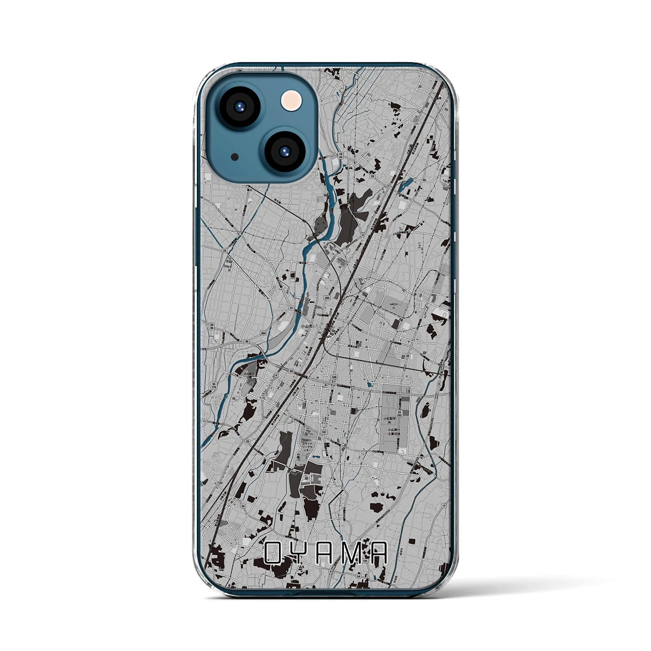 【小山（栃木県）】地図柄iPhoneケース（クリアタイプ）