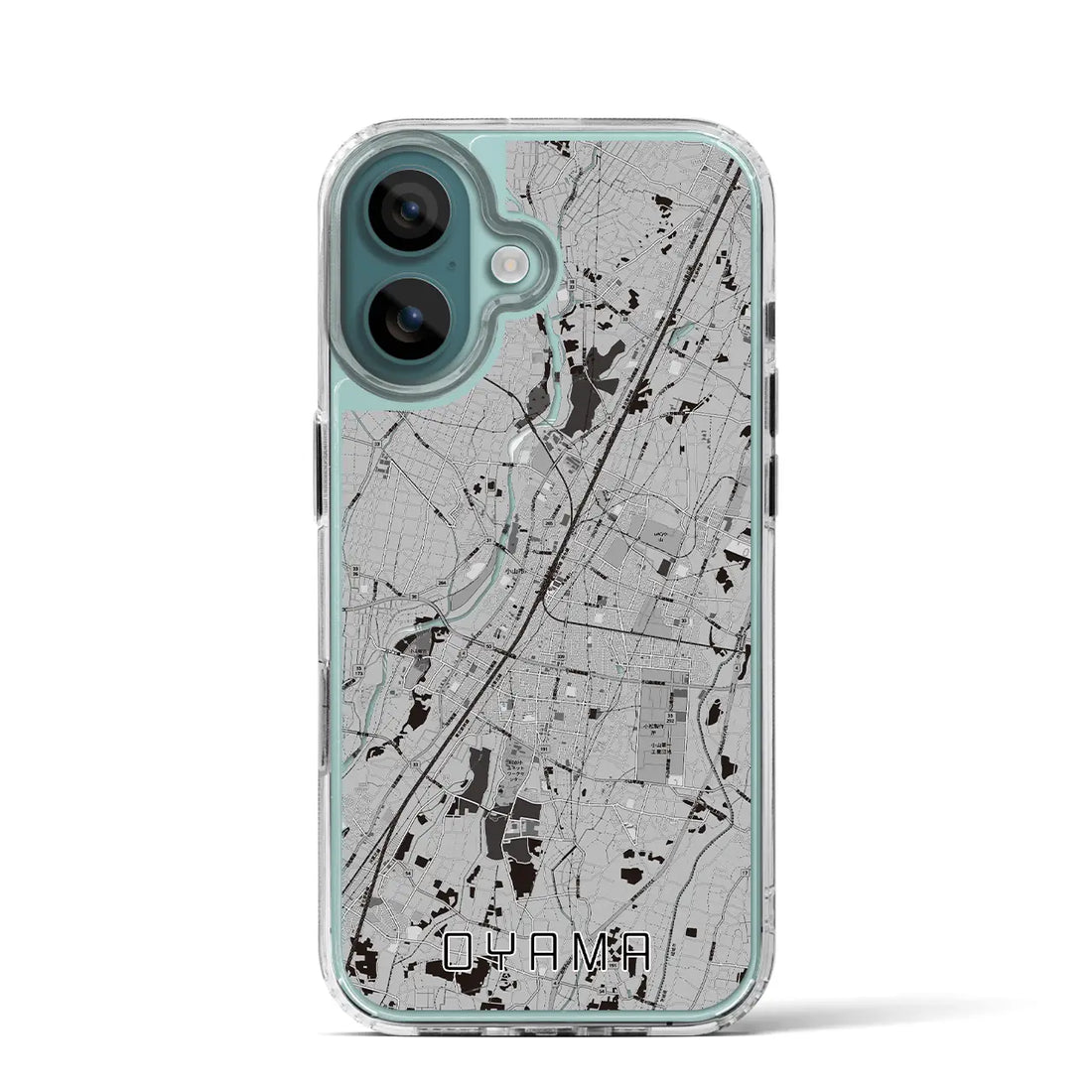 【小山（栃木県）】地図柄iPhoneケース（MagSafeタイプ）モノトーン・iPhone 16 Pro 用