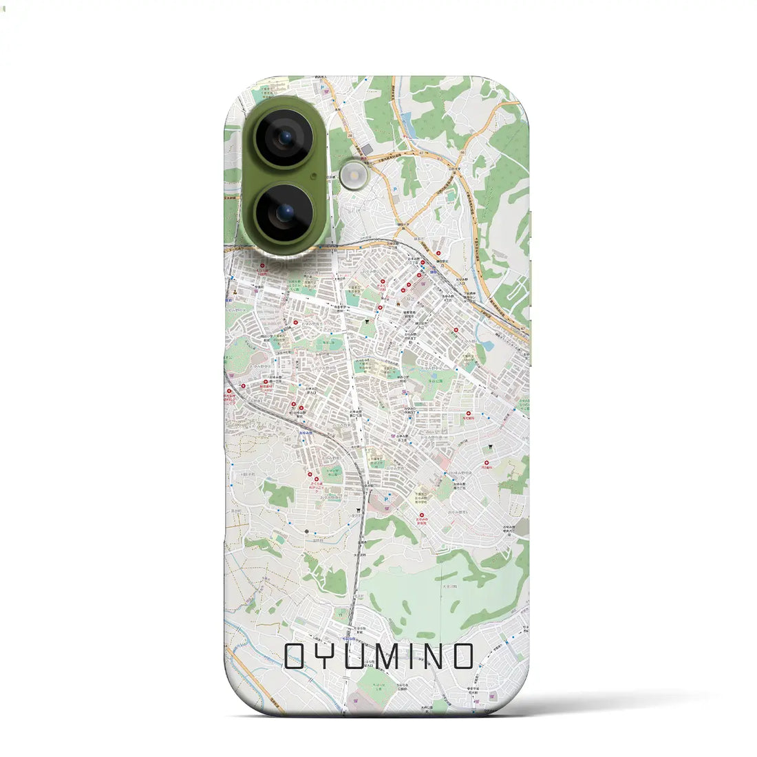 【おゆみ野（千葉県）】地図柄iPhoneケース（バックカバータイプ）ブラック・iPhone 17 Pro Max 用