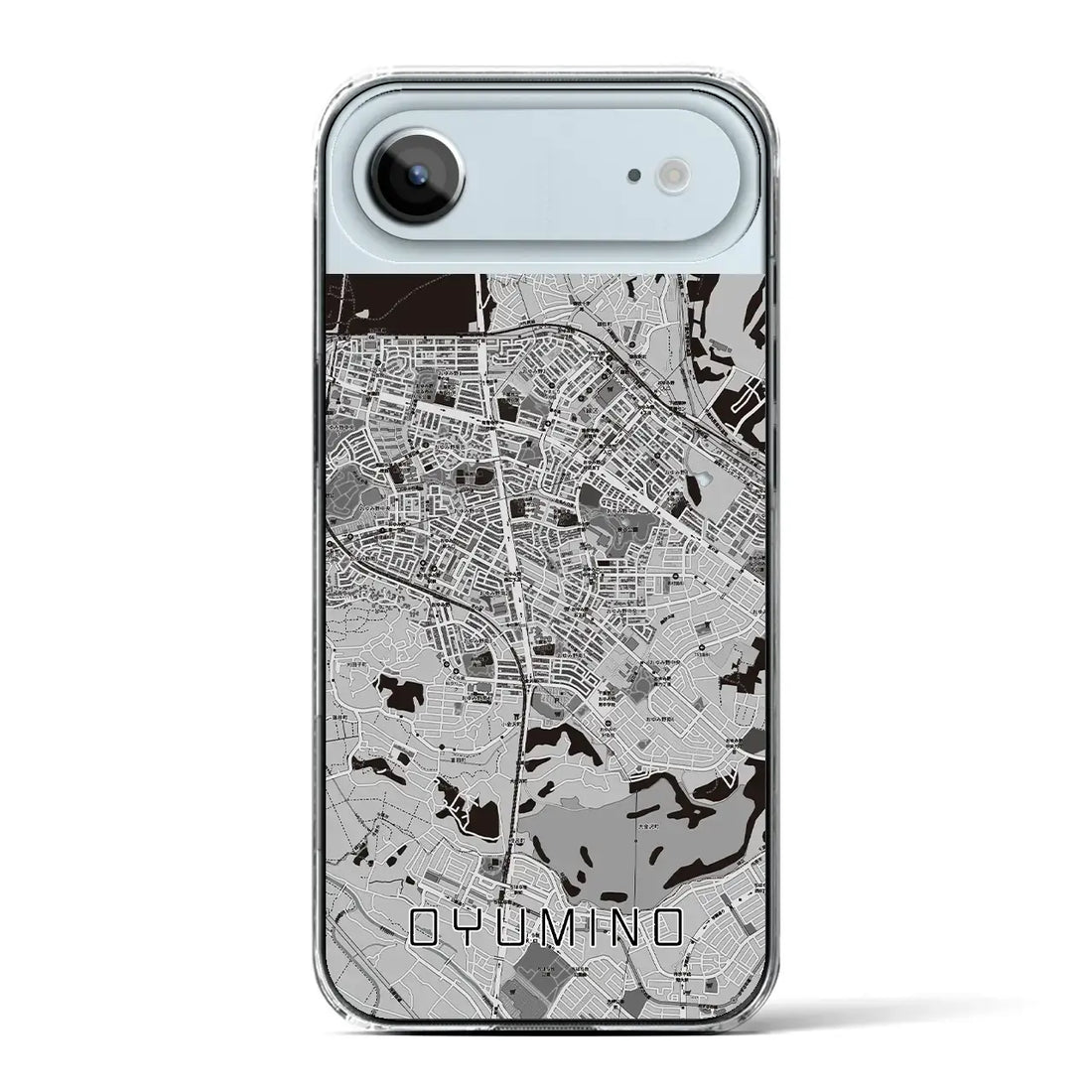 【おゆみ野(千葉県)】地図柄iPhoneケース(クリアタイプ)モノトーン・iPhone 17 Pro Max 用