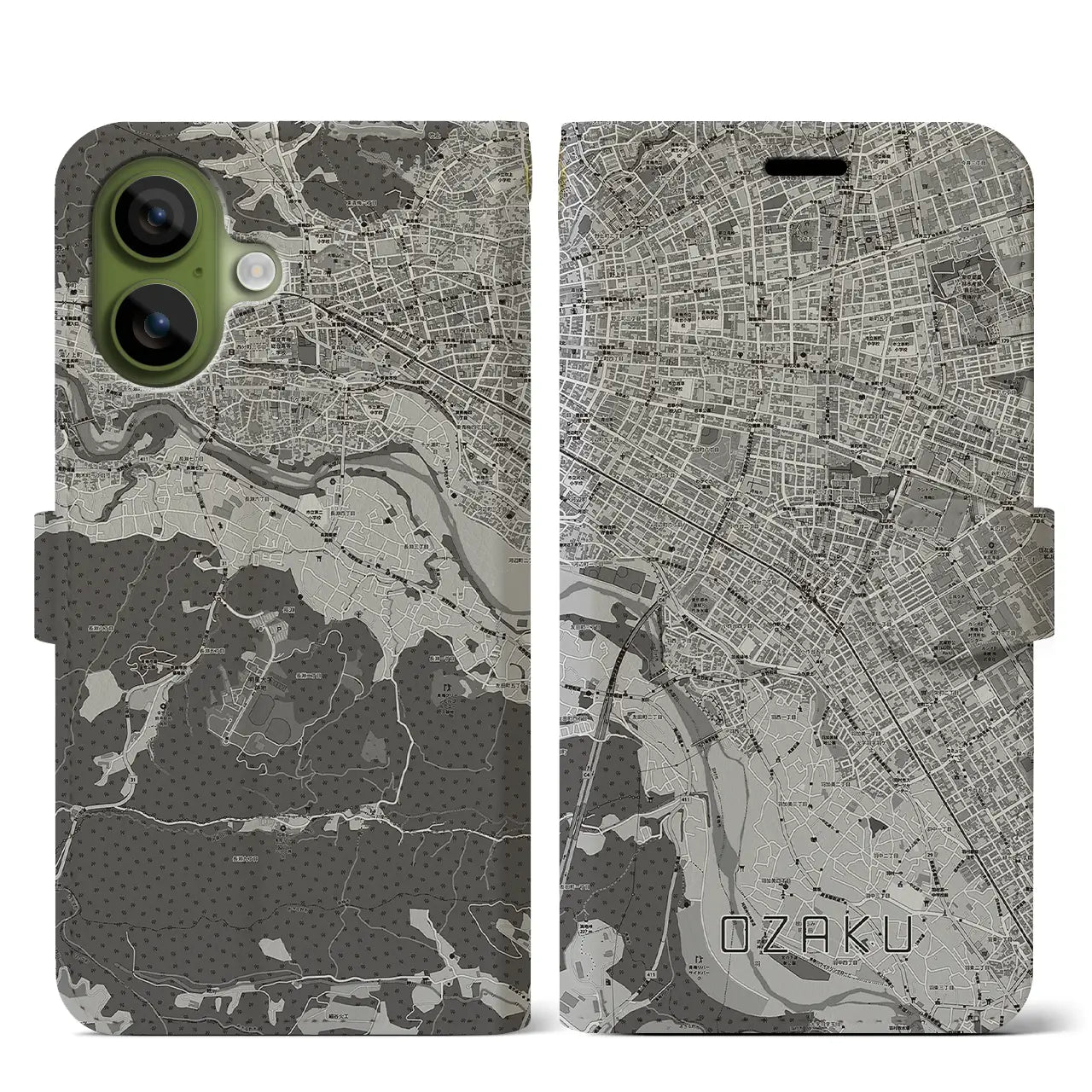 【小作（東京都）】地図柄iPhoneケース（手帳タイプ）