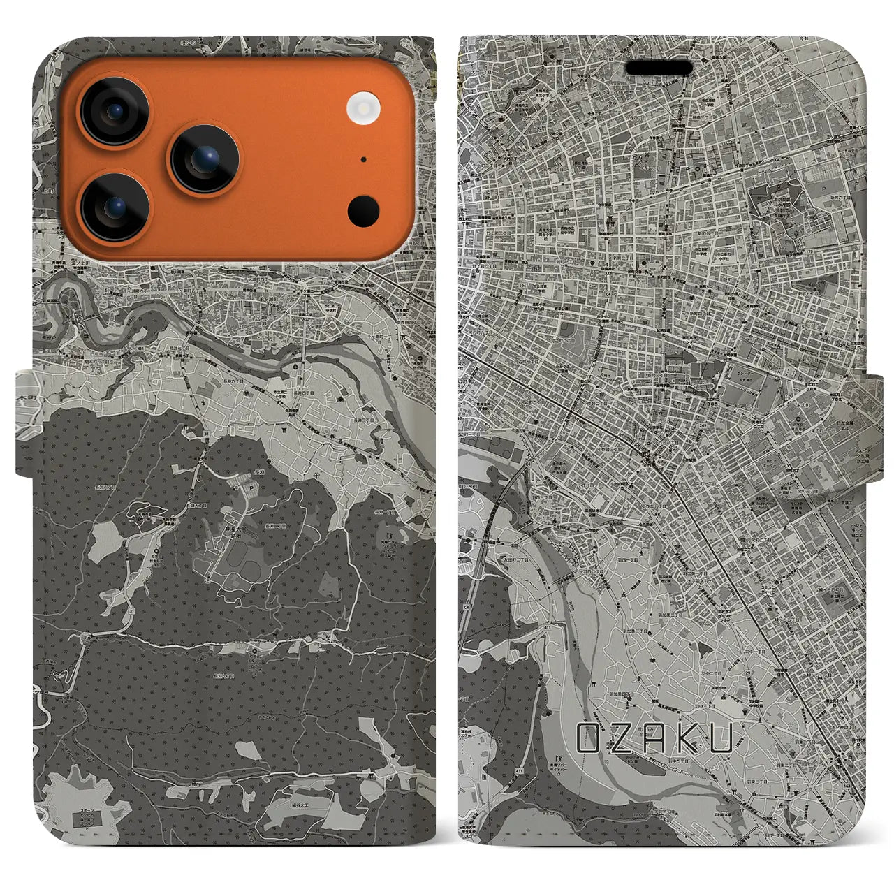 【小作（東京都）】地図柄iPhoneケース（手帳タイプ）