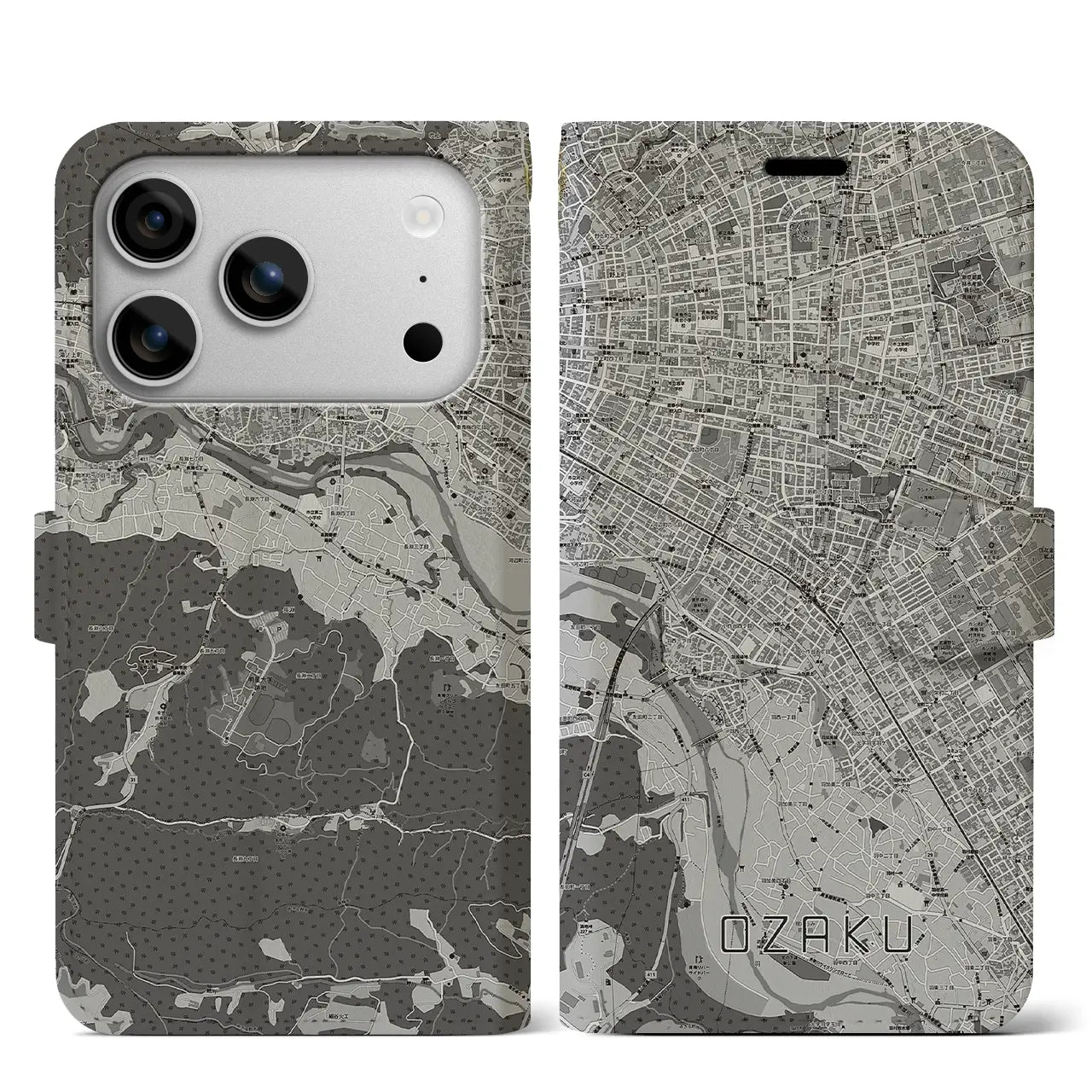 【小作（東京都）】地図柄iPhoneケース（手帳タイプ）