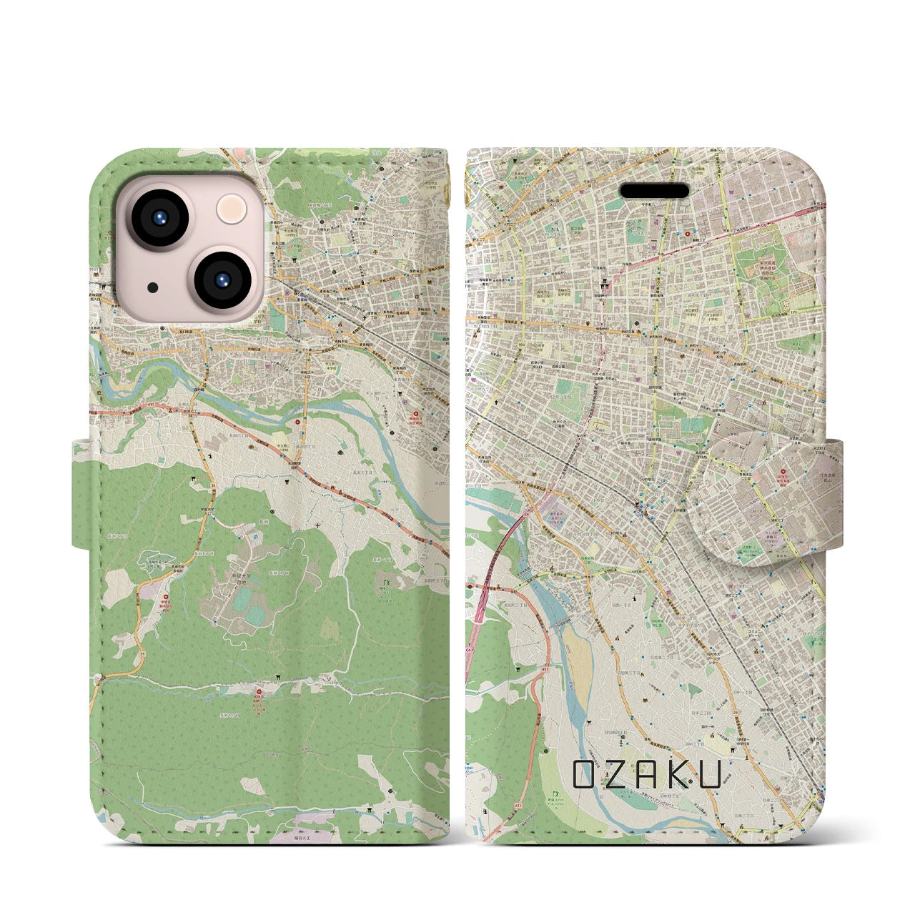 【小作（東京都）】地図柄iPhoneケース（手帳タイプ）