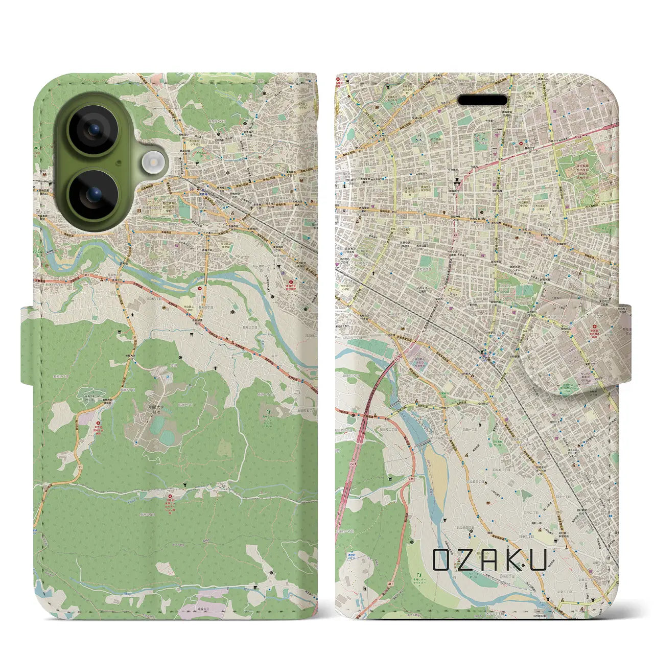 【小作（東京都）】地図柄iPhoneケース（手帳タイプ）