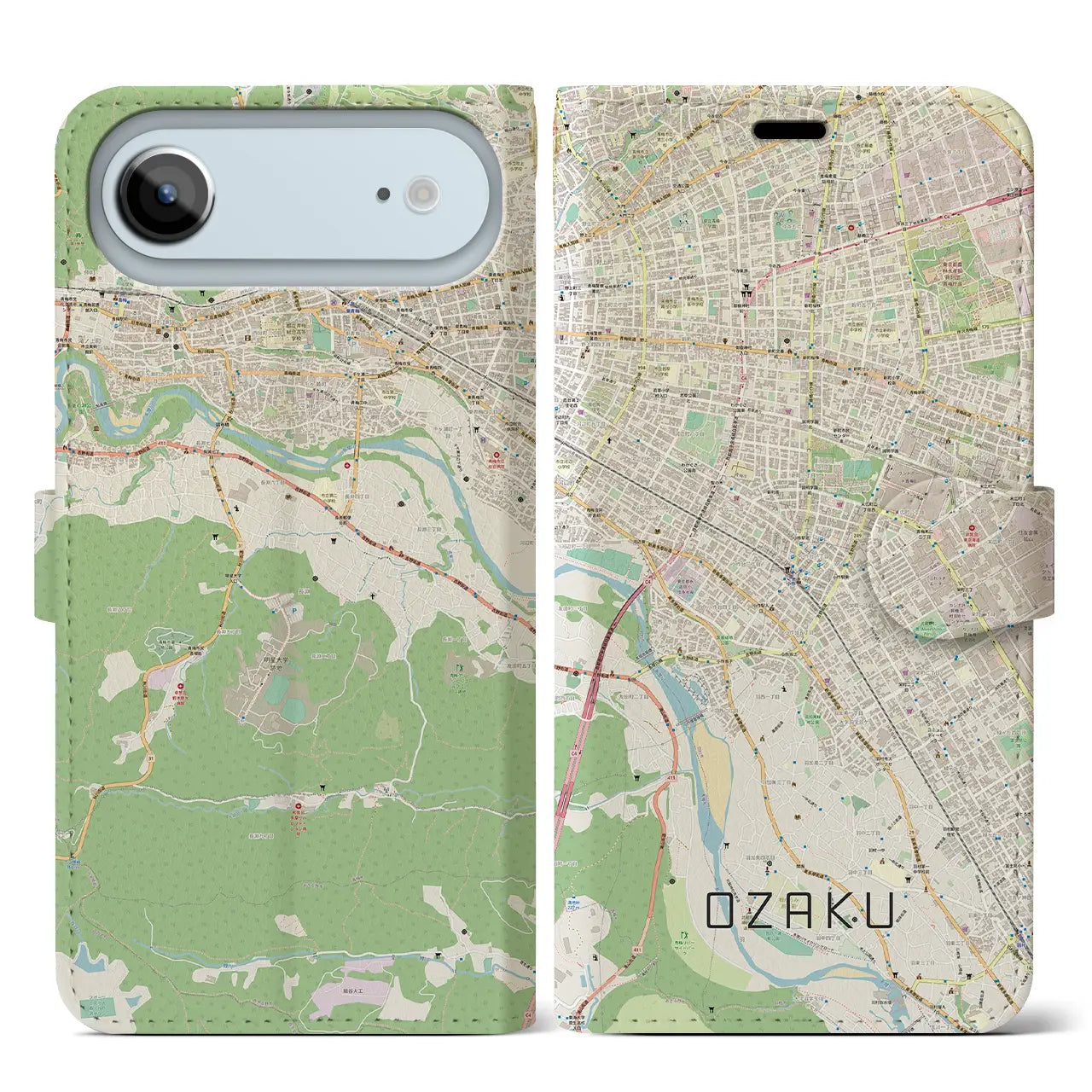 【小作（東京都）】地図柄iPhoneケース（手帳タイプ）