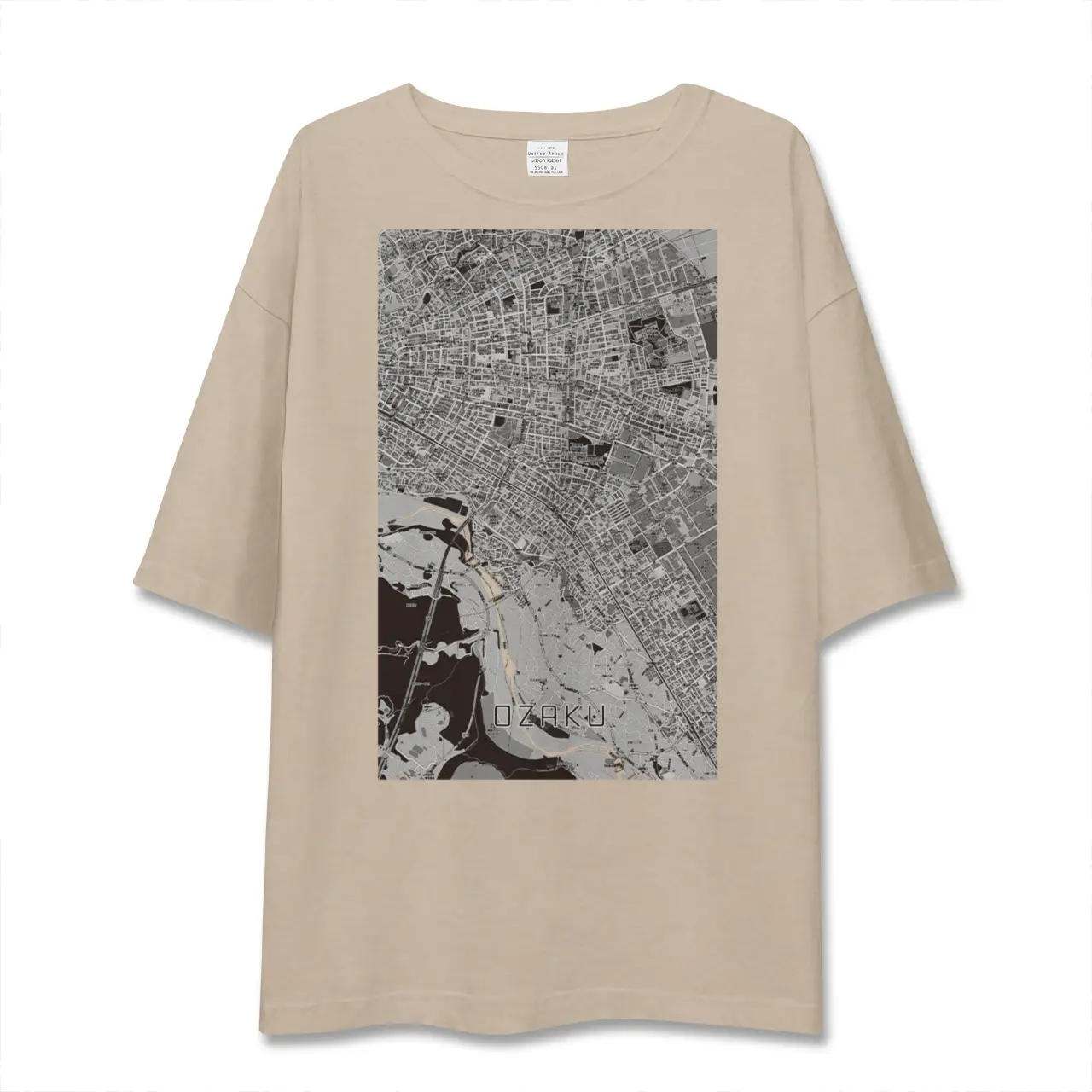 【小作（東京都）】地図柄ビッグシルエットTシャツ