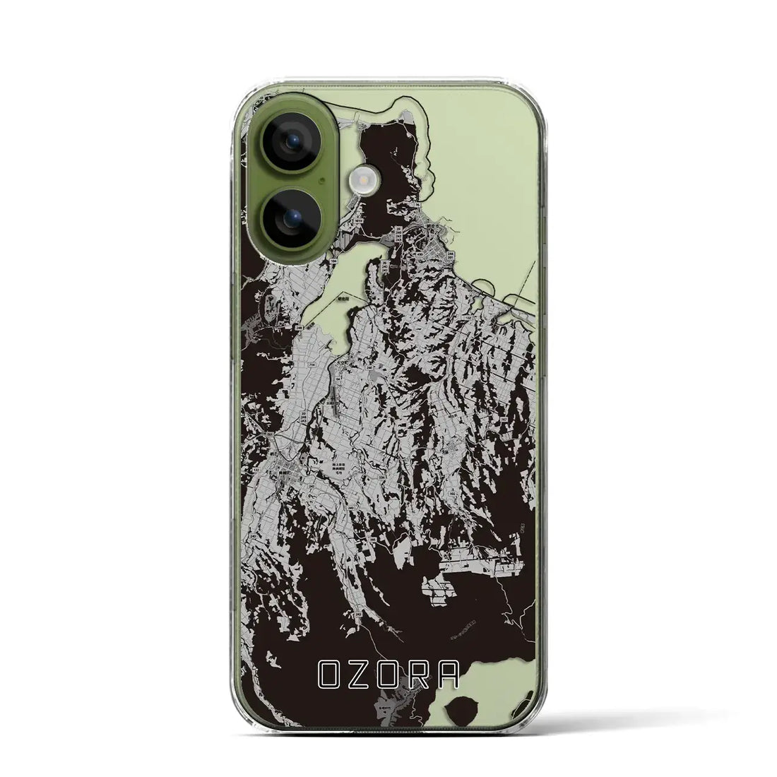 【大空（北海道）】地図柄iPhoneケース（クリアタイプ）モノトーン・iPhone 17 Pro Max 用