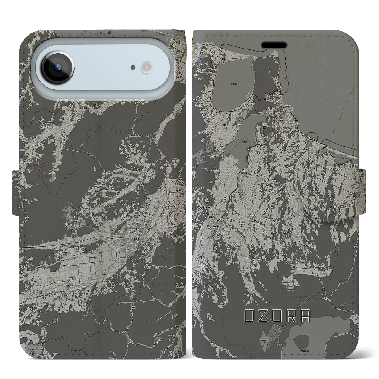 【大空（北海道）】地図柄iPhoneケース（手帳タイプ）