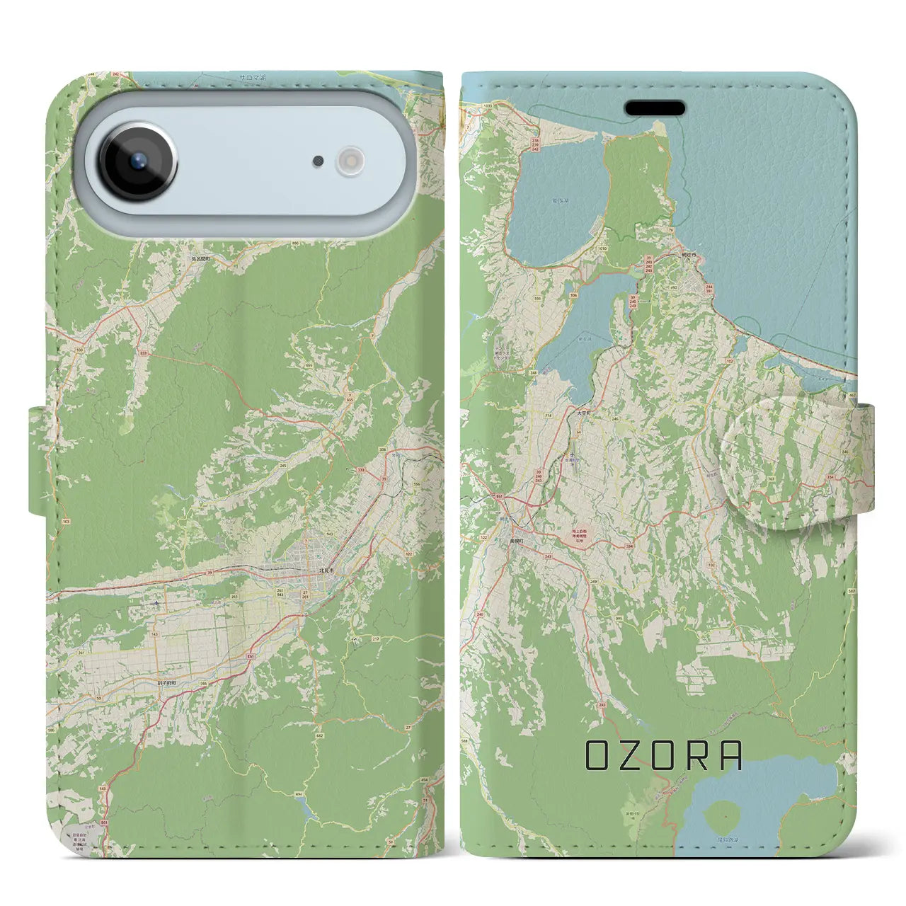 【大空（北海道）】地図柄iPhoneケース（手帳タイプ）