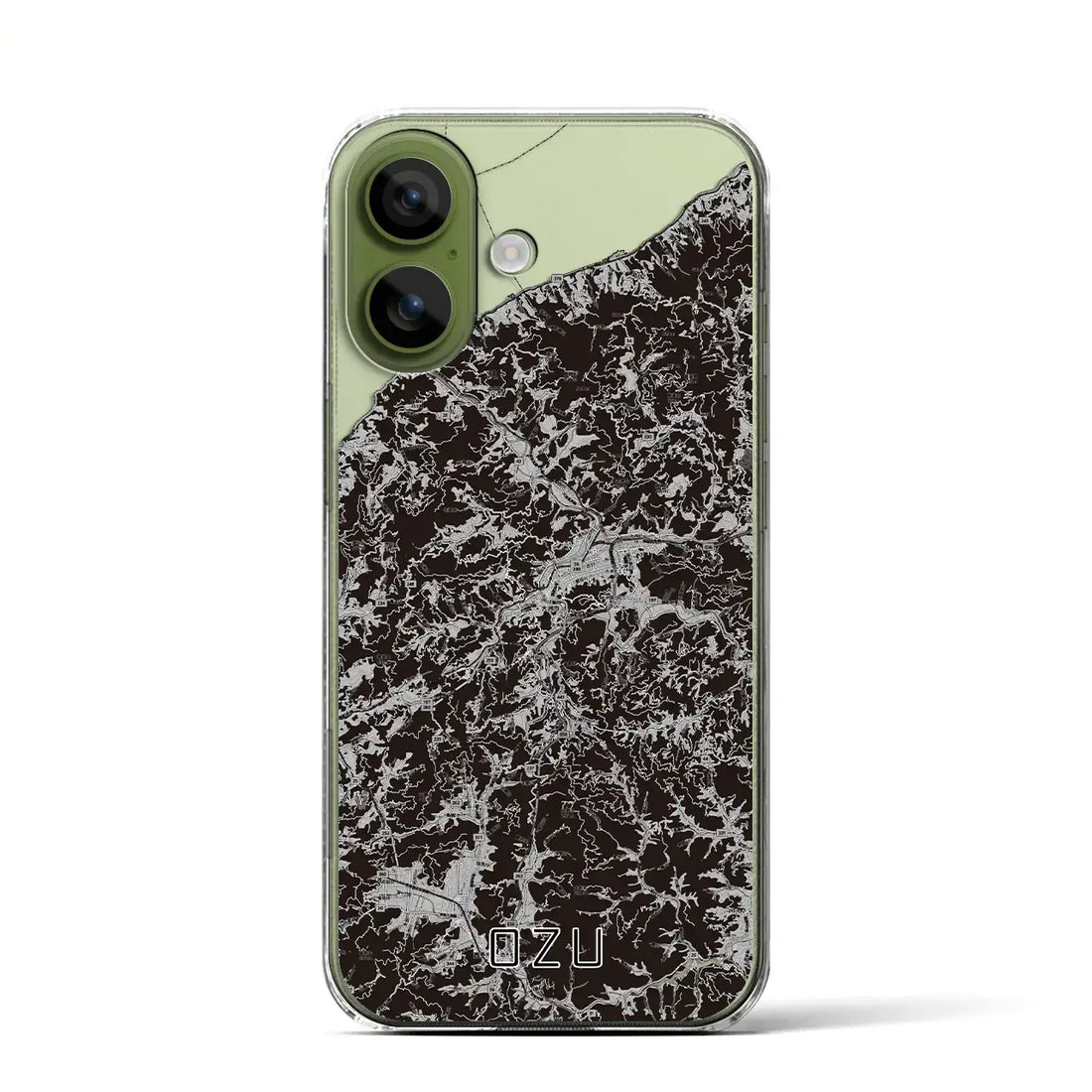 【大洲(愛媛県)】地図柄iPhoneケース(クリアタイプ)モノトーン・iPhone 17 Pro Max 用