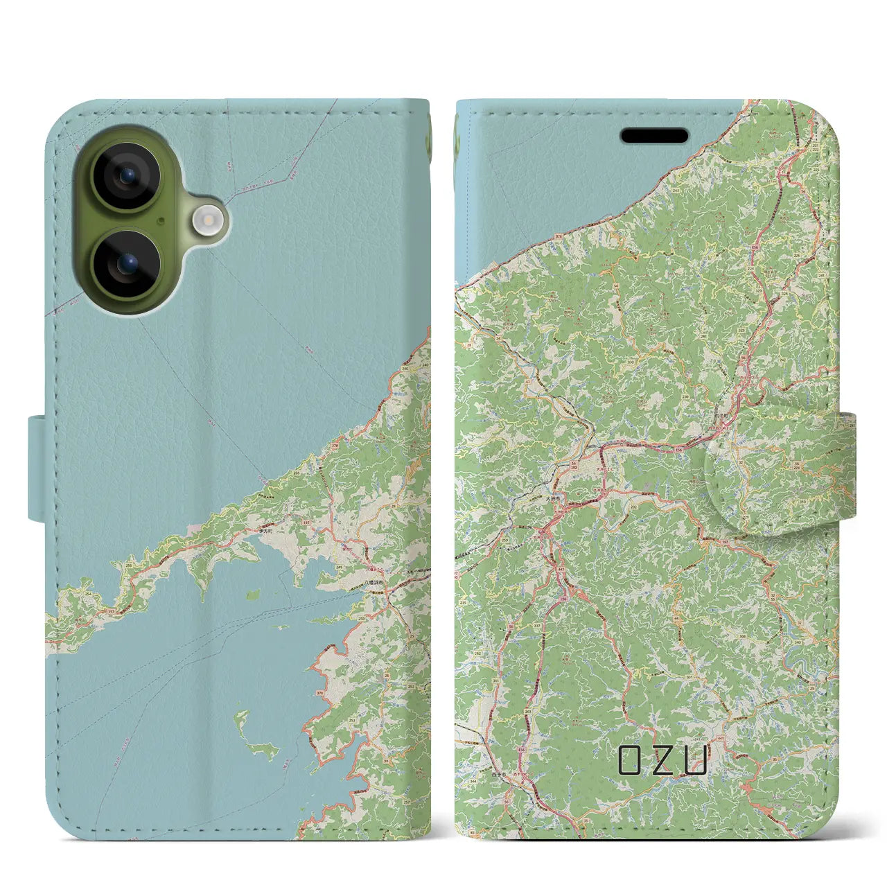 【大洲（愛媛県）】地図柄iPhoneケース（手帳タイプ）