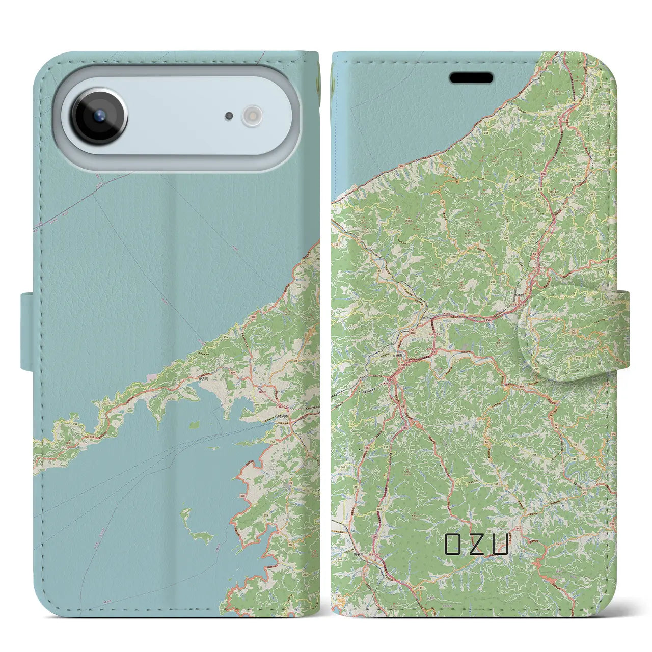 【大洲（愛媛県）】地図柄iPhoneケース（手帳タイプ）