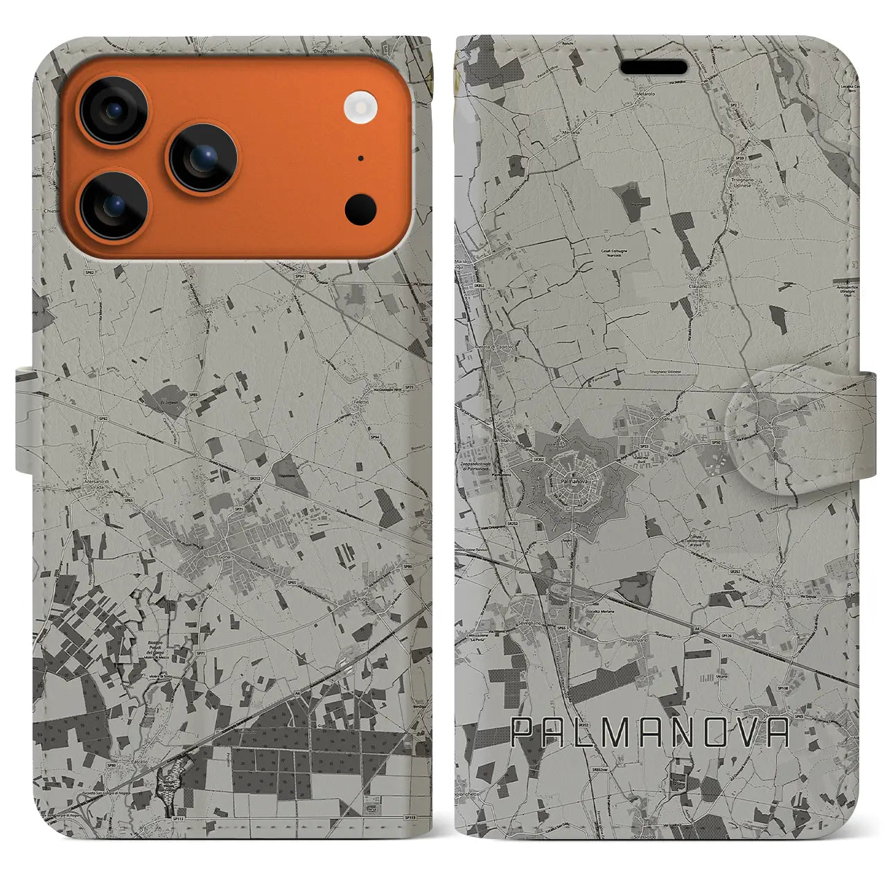 【パルマノーヴァ（イタリア）】地図柄iPhoneケース（手帳タイプ）