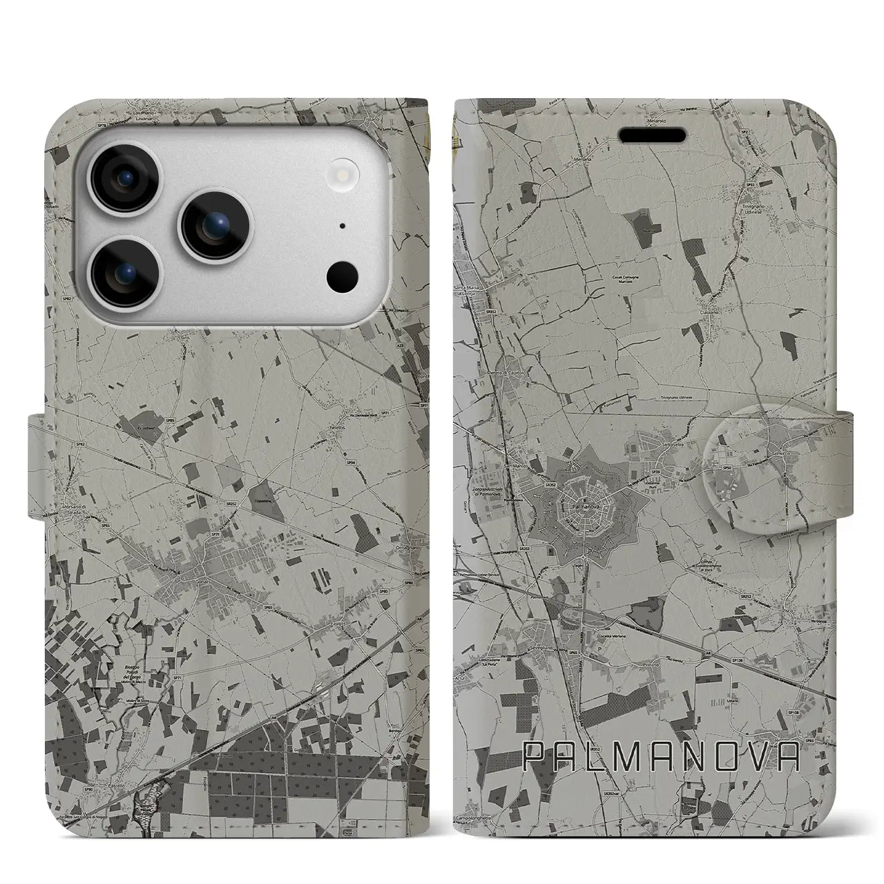 【パルマノーヴァ（イタリア）】地図柄iPhoneケース（手帳タイプ）