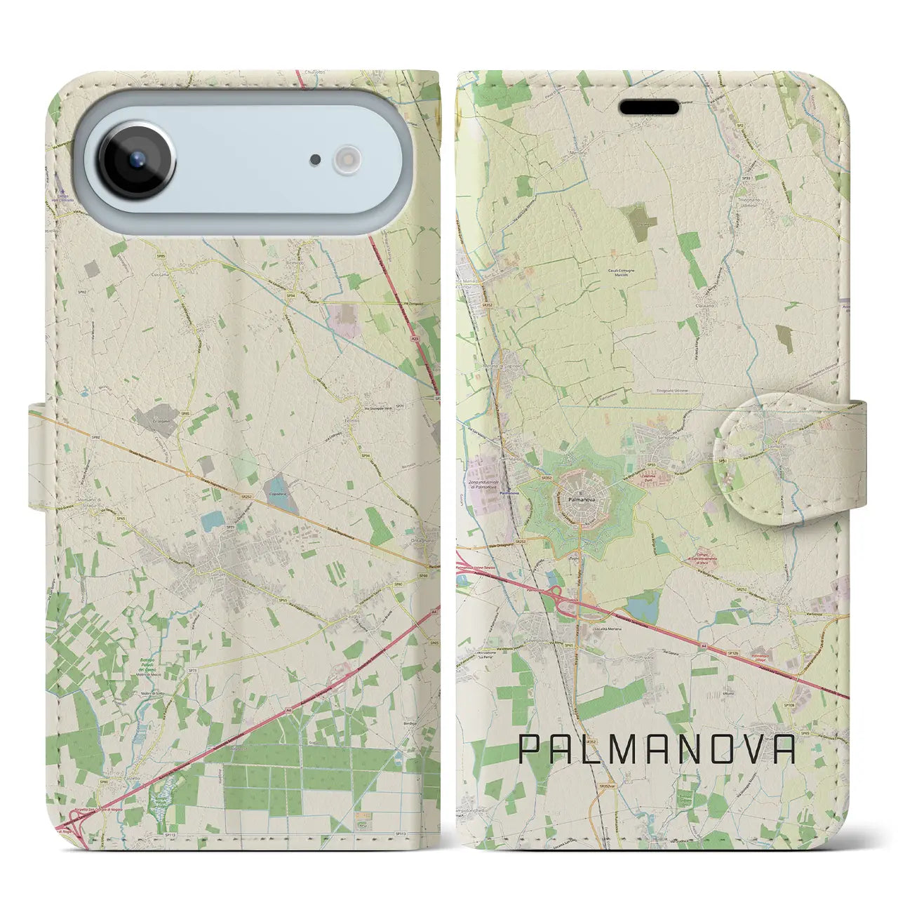 【パルマノーヴァ（イタリア）】地図柄iPhoneケース（手帳タイプ）