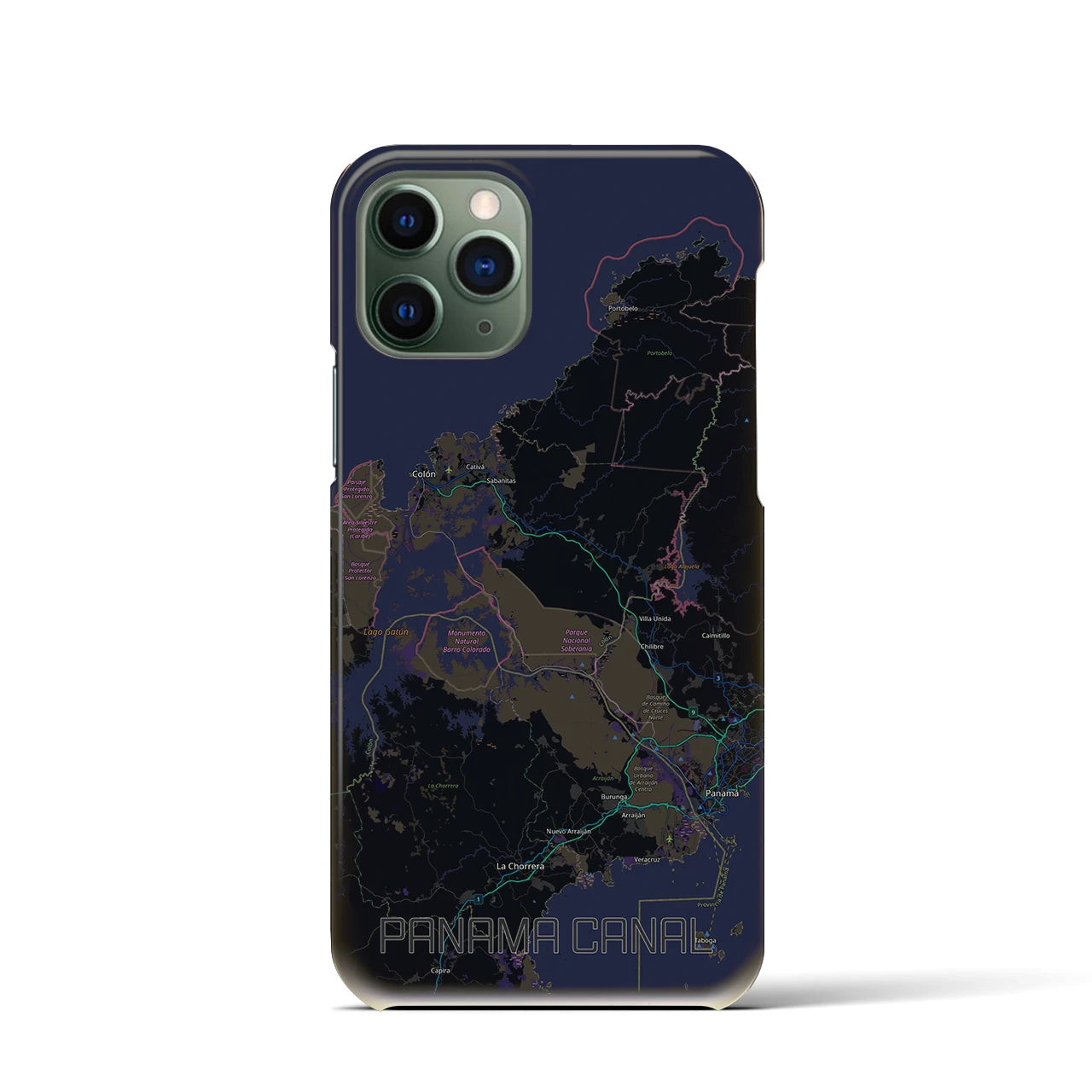 【パナマ運河（パナマ）】地図柄iPhoneケース（バックカバータイプ）