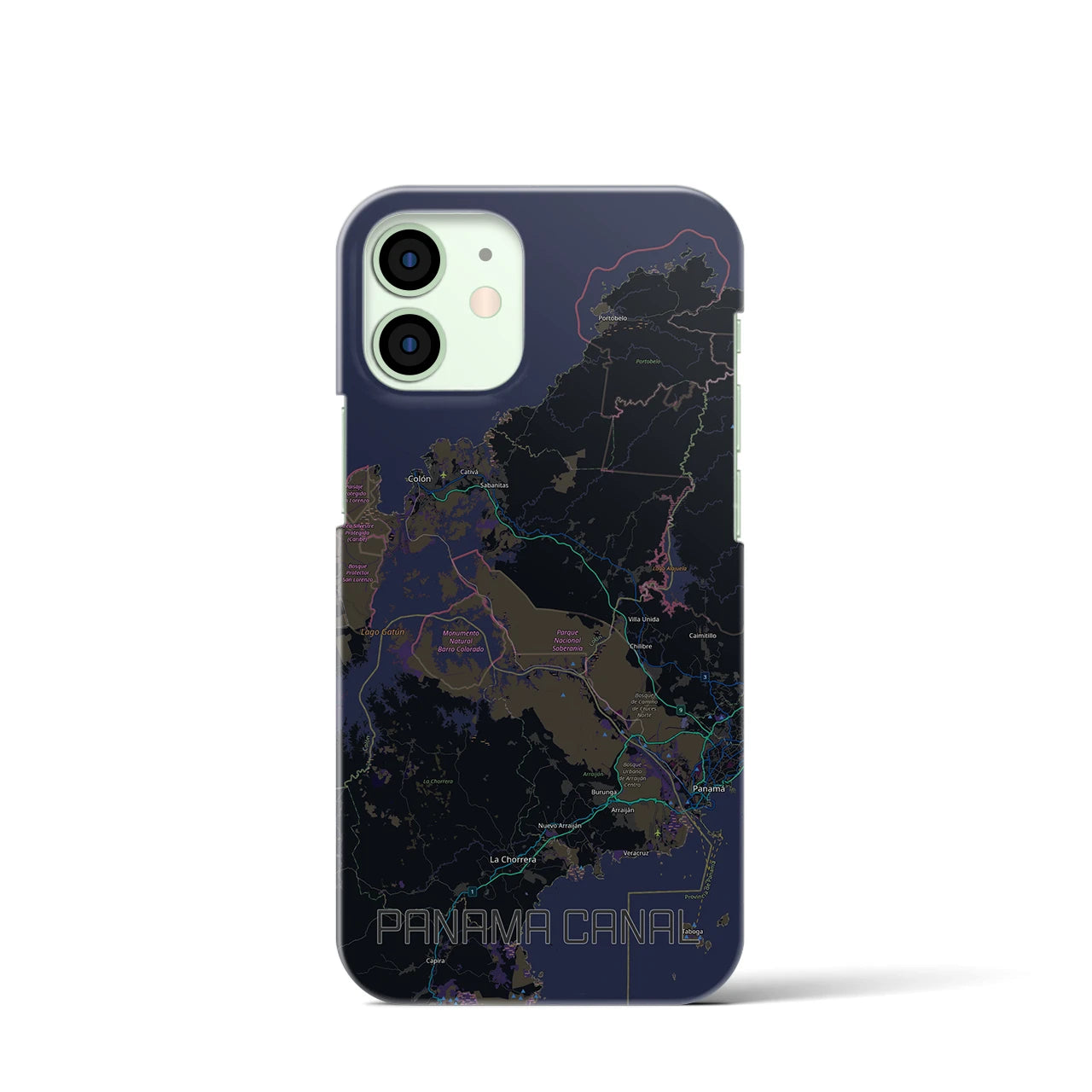 【パナマ運河（パナマ）】地図柄iPhoneケース（バックカバータイプ）