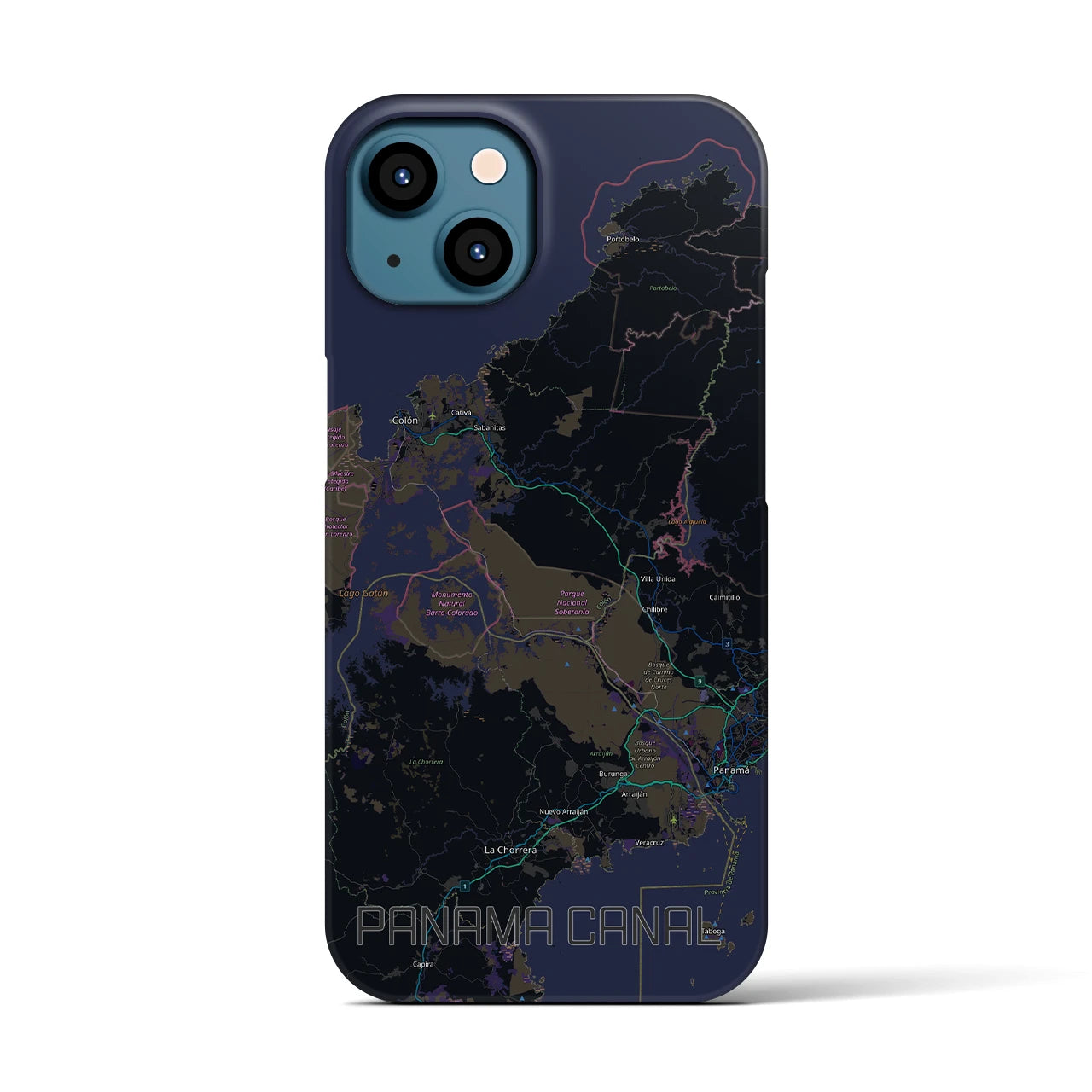 【パナマ運河（パナマ）】地図柄iPhoneケース（バックカバータイプ）