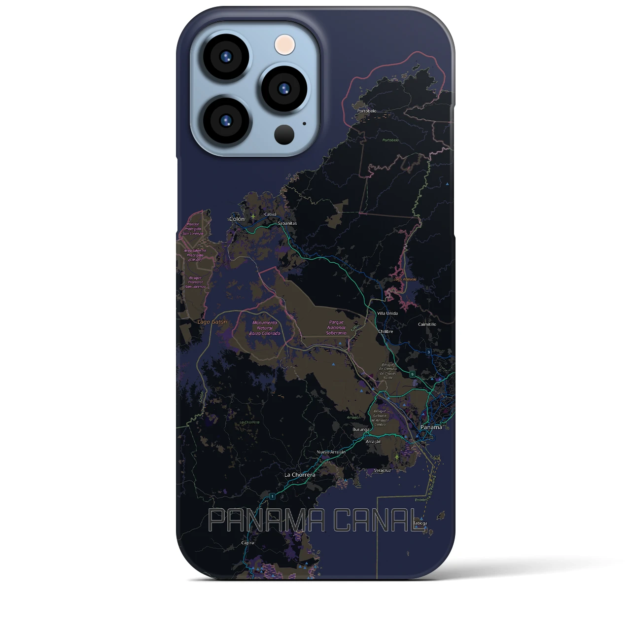 【パナマ運河（パナマ）】地図柄iPhoneケース（バックカバータイプ）