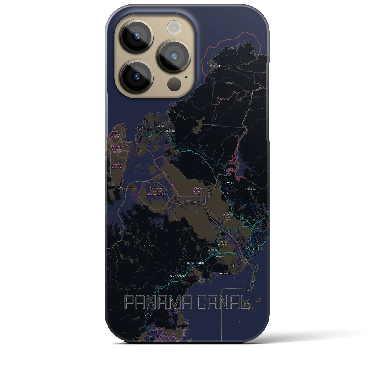 【パナマ運河（パナマ）】地図柄iPhoneケース（バックカバータイプ）