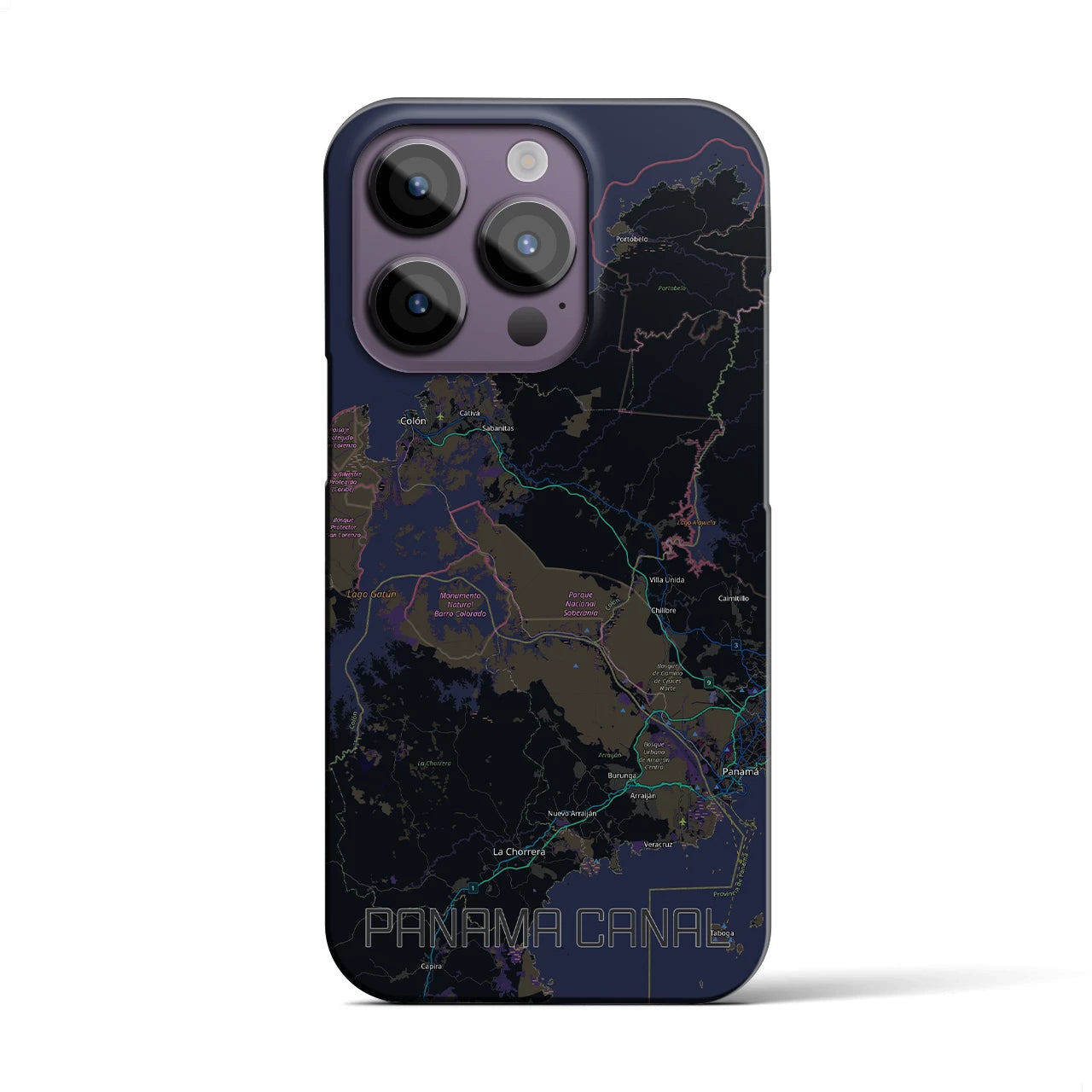 【パナマ運河（パナマ）】地図柄iPhoneケース（バックカバータイプ）