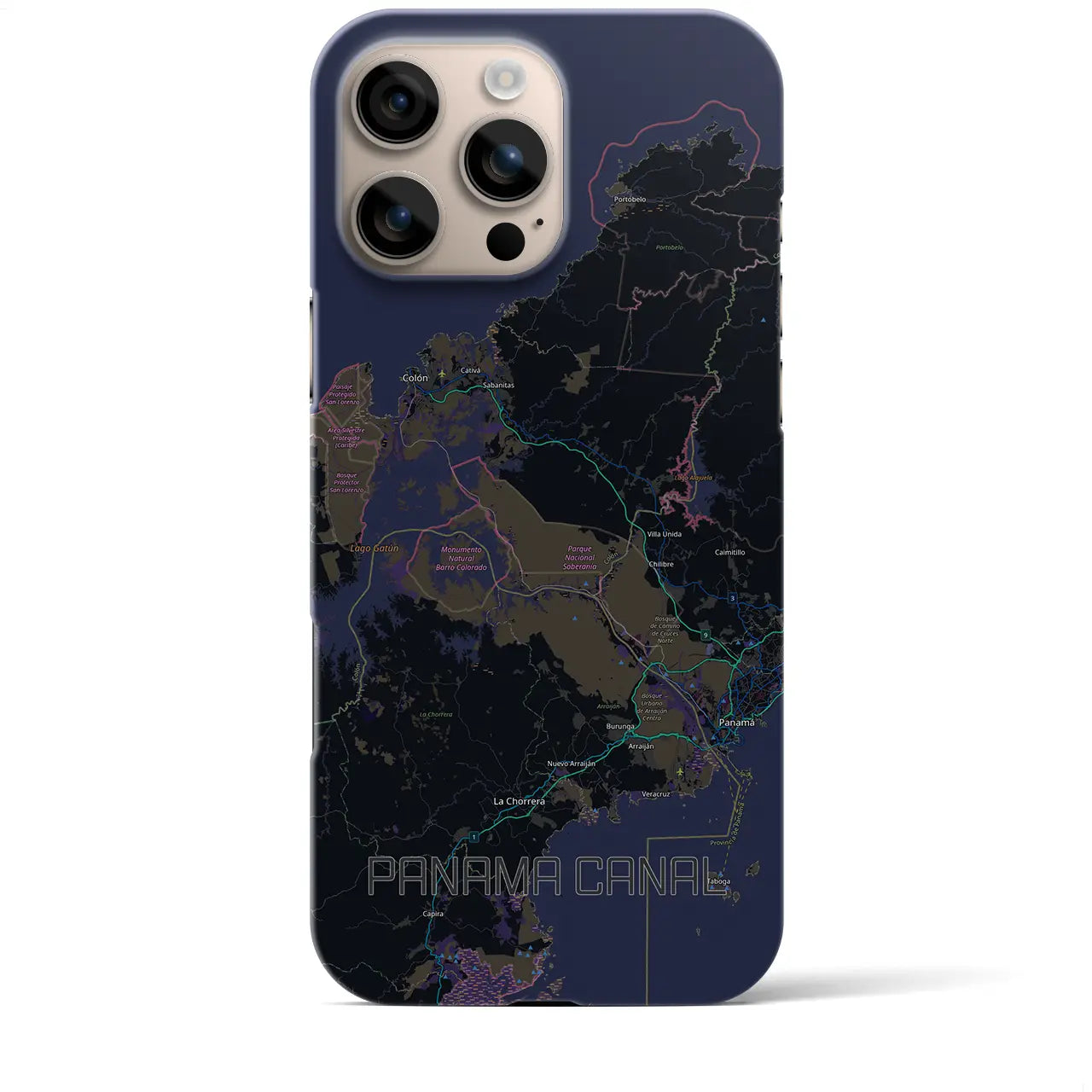 【パナマ運河（パナマ）】地図柄iPhoneケース（バックカバータイプ）