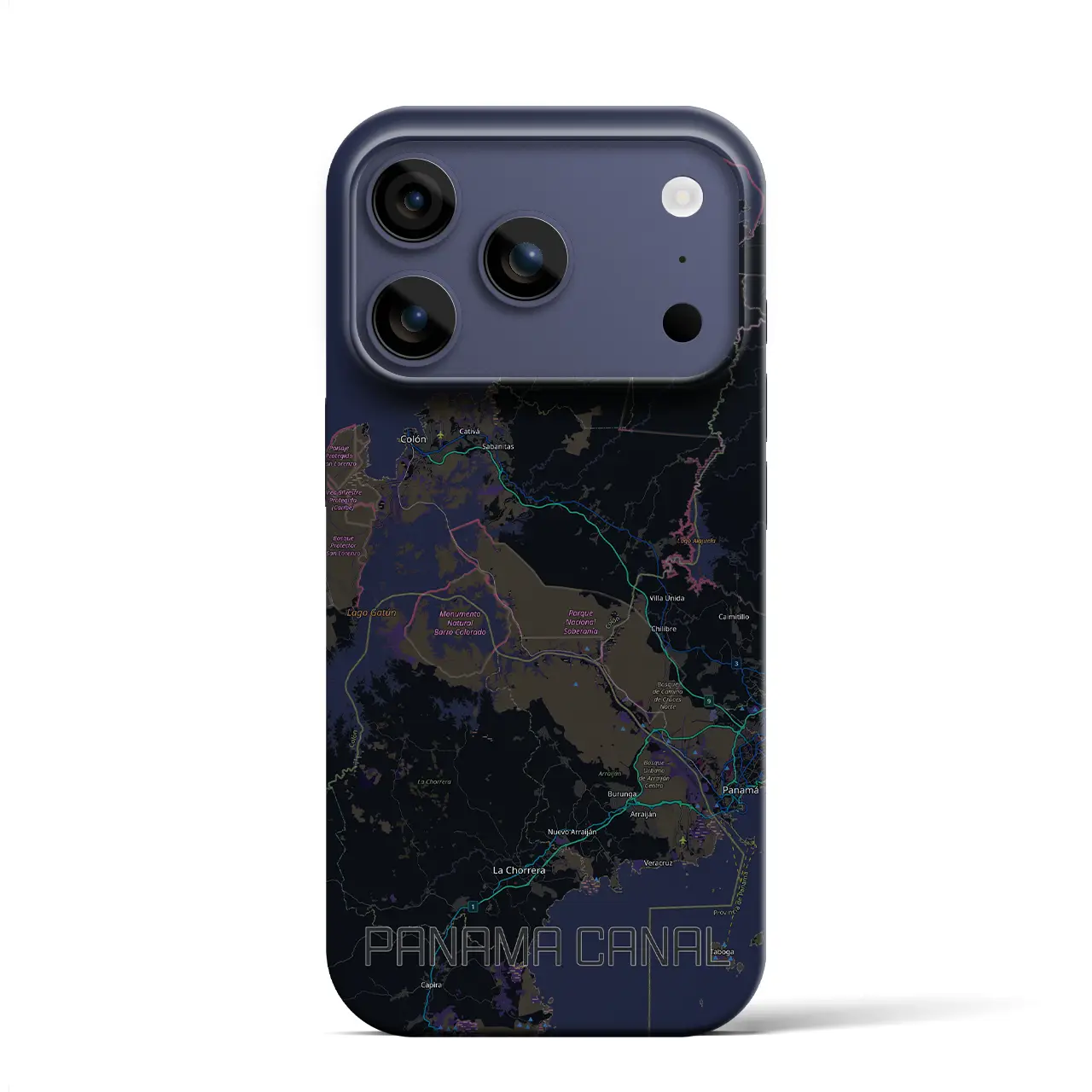 【パナマ運河（パナマ）】地図柄iPhoneケース（バックカバータイプ）