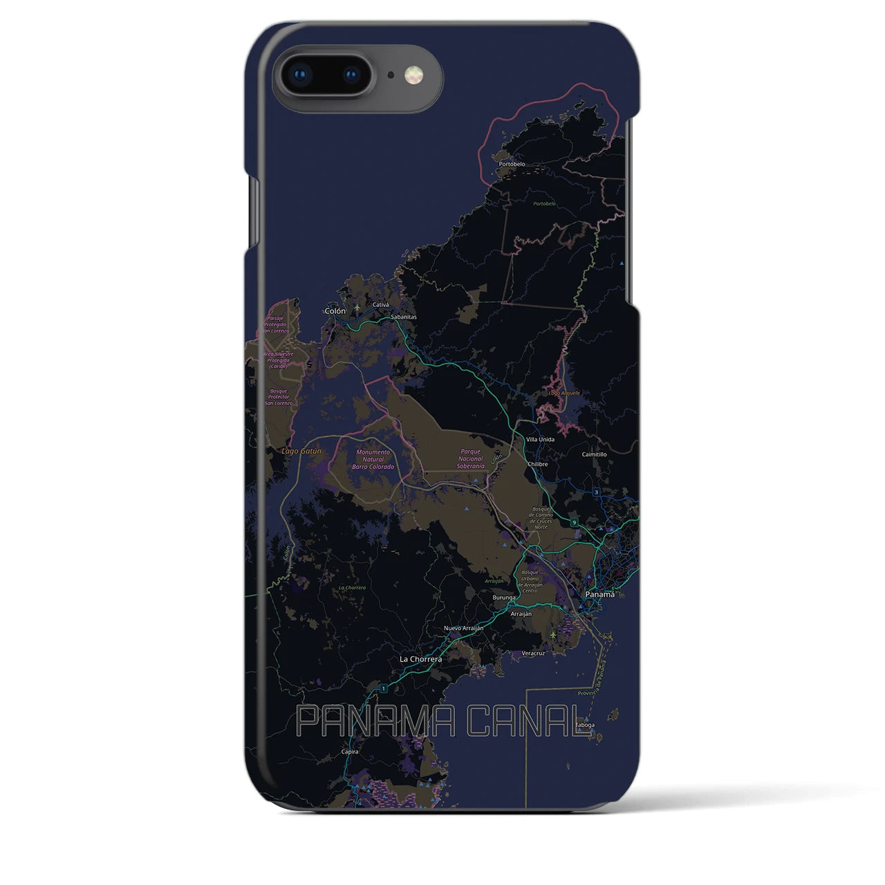 【パナマ運河（パナマ）】地図柄iPhoneケース（バックカバータイプ）