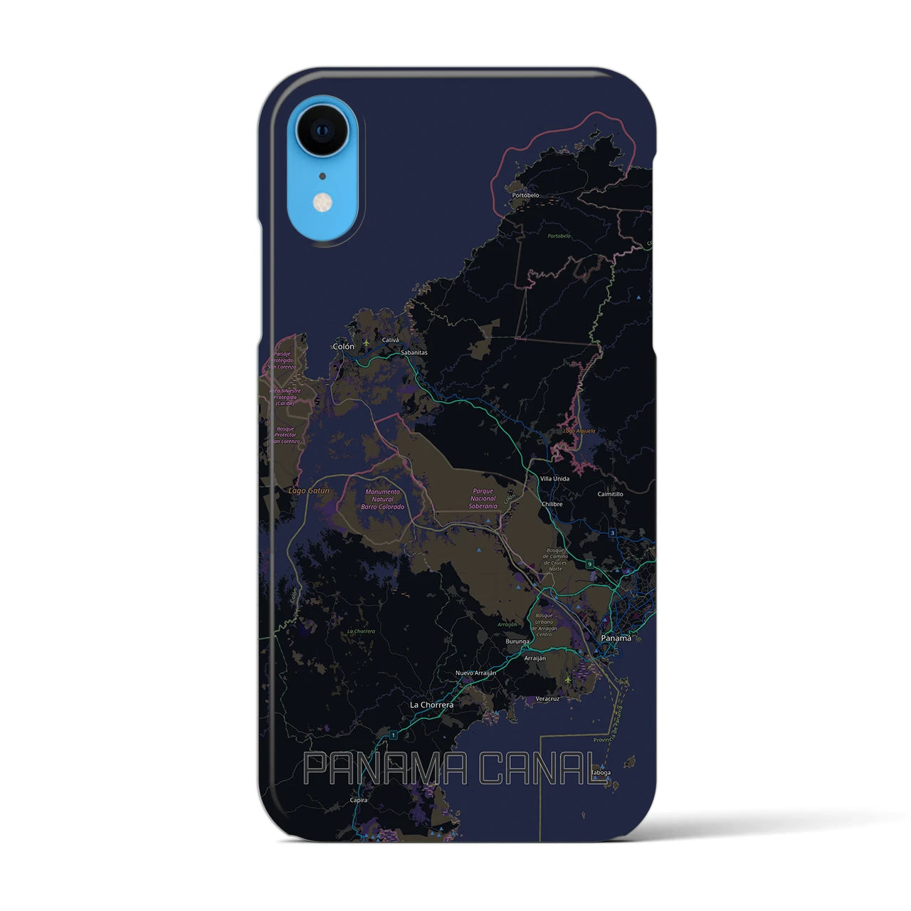 【パナマ運河（パナマ）】地図柄iPhoneケース（バックカバータイプ）