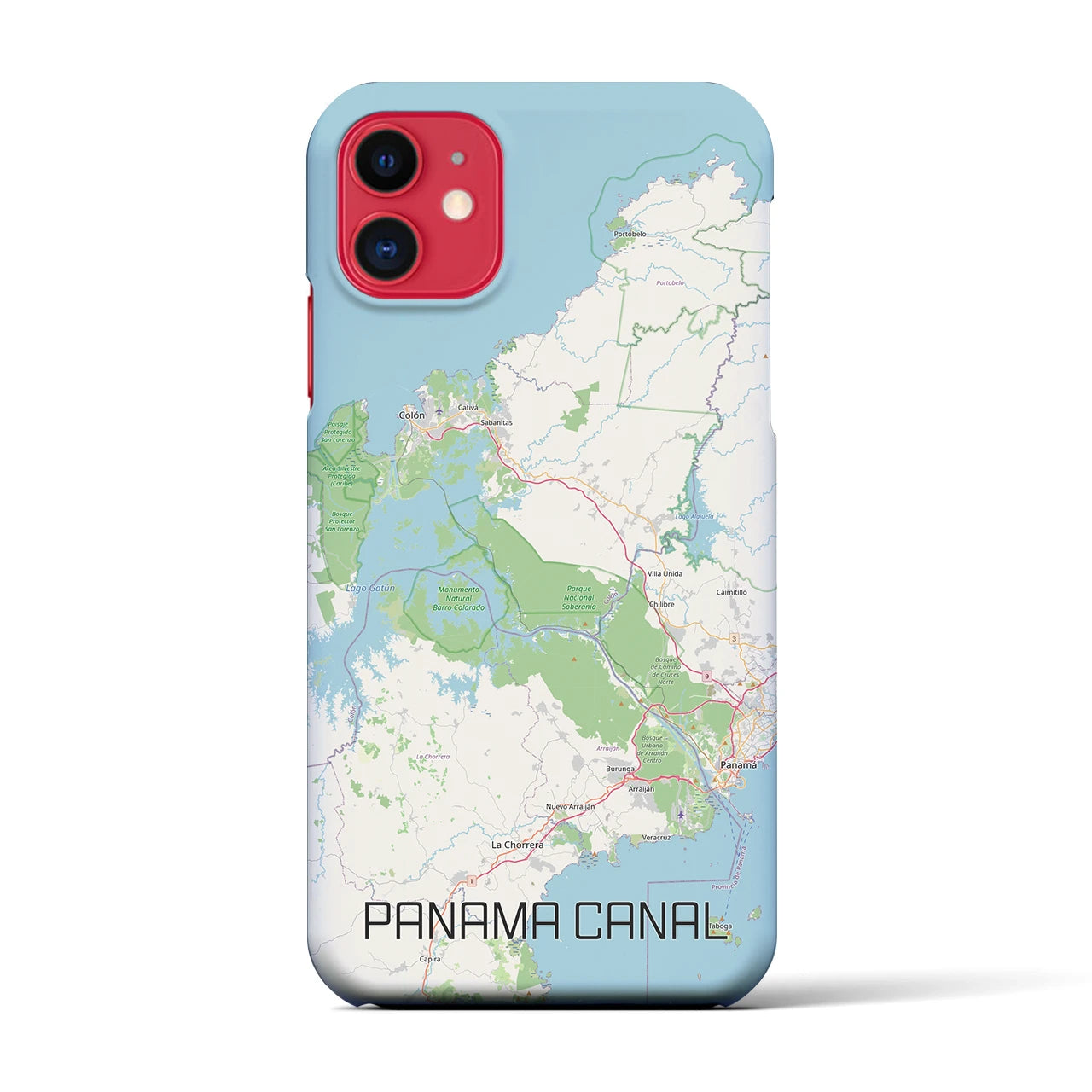 【パナマ運河（パナマ）】地図柄iPhoneケース（バックカバータイプ）