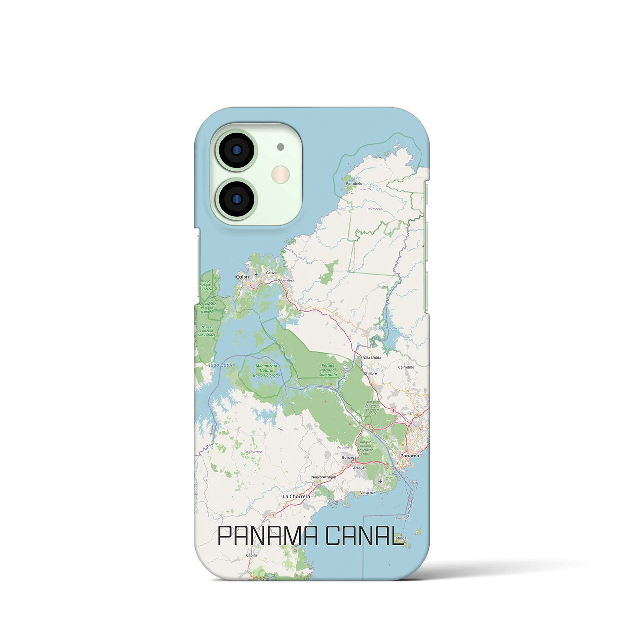 【パナマ運河（パナマ）】地図柄iPhoneケース（バックカバータイプ）