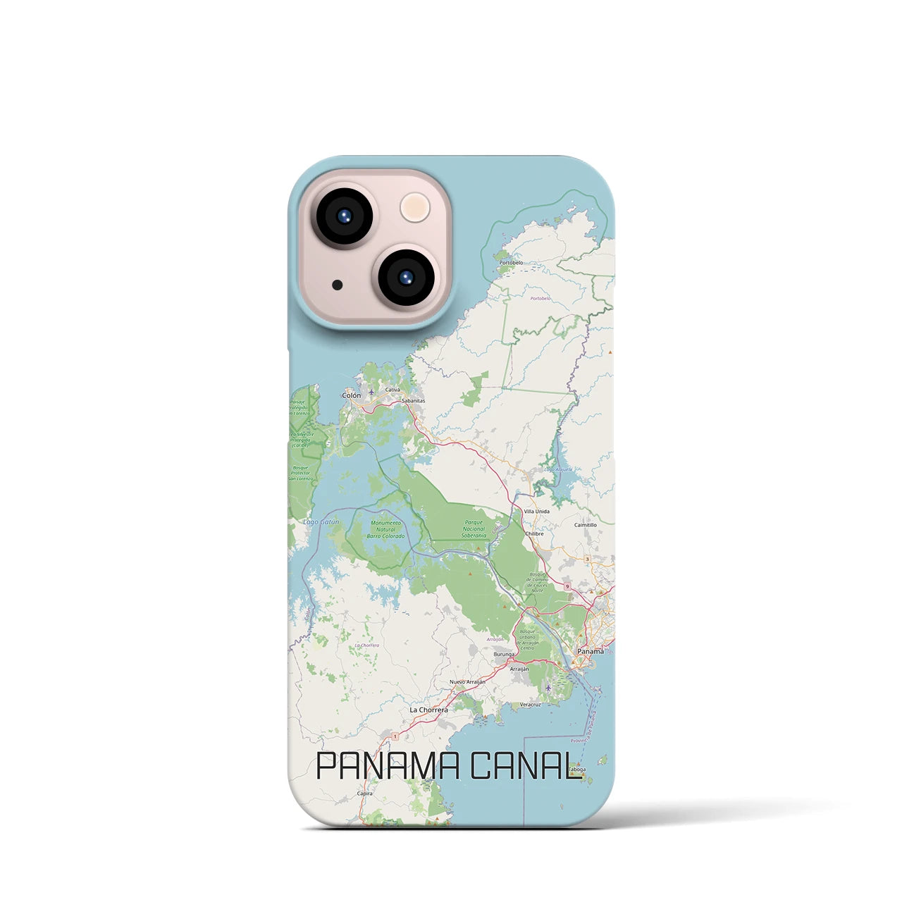 【パナマ運河（パナマ）】地図柄iPhoneケース（バックカバータイプ）