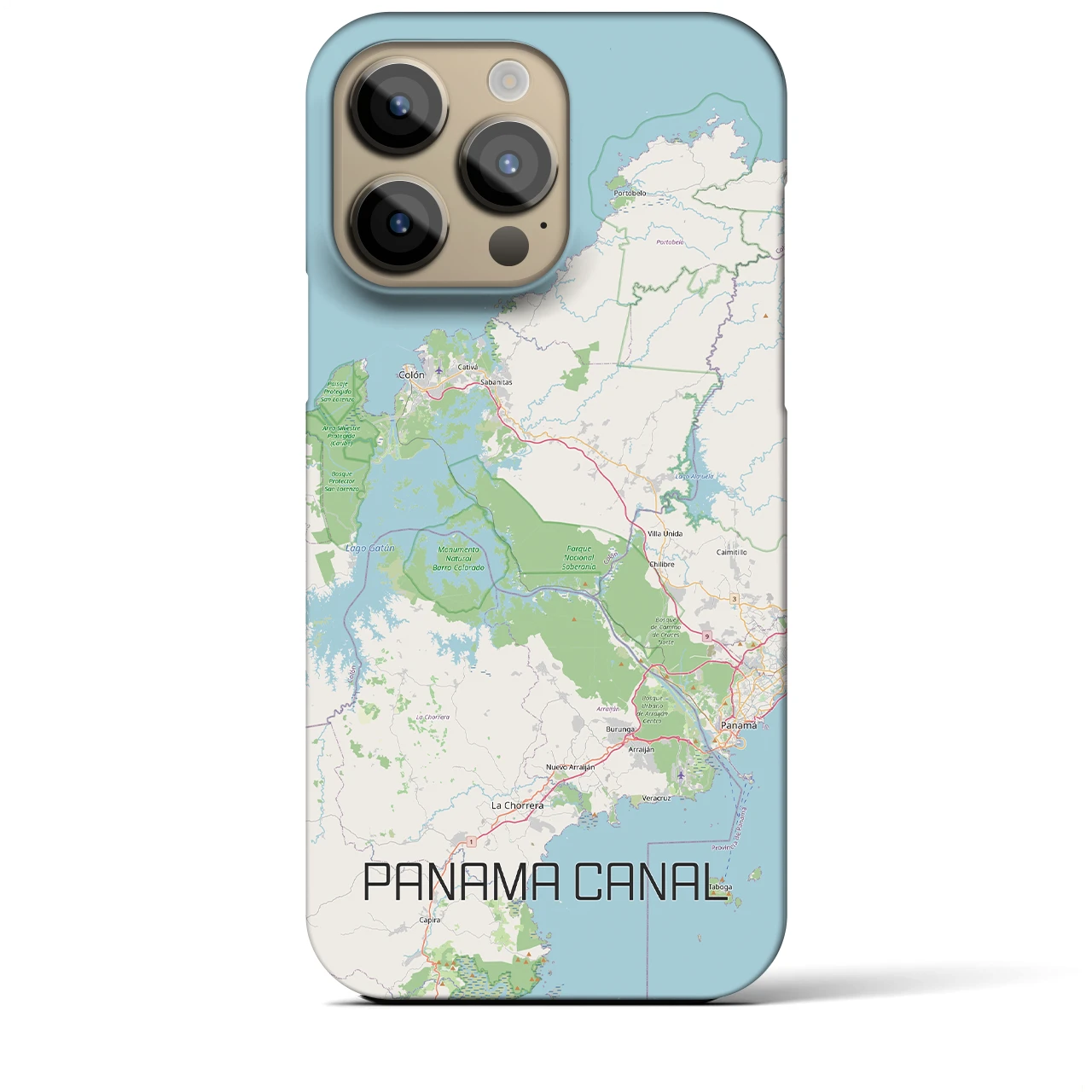 【パナマ運河（パナマ）】地図柄iPhoneケース（バックカバータイプ）