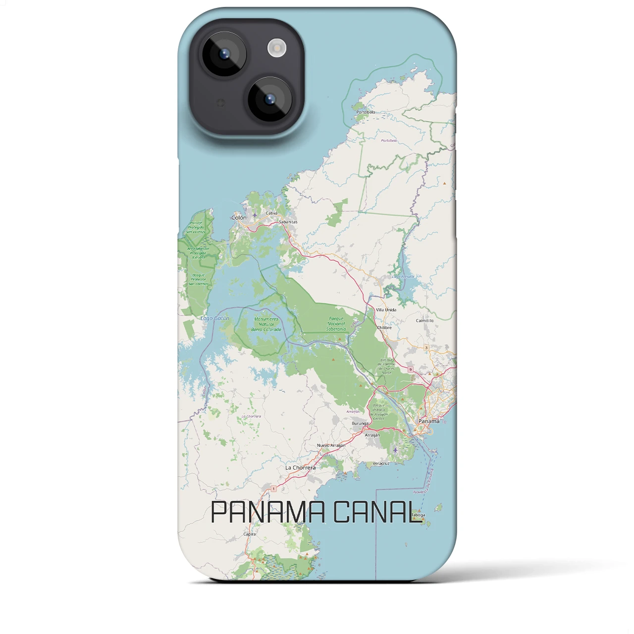 【パナマ運河（パナマ）】地図柄iPhoneケース（バックカバータイプ）