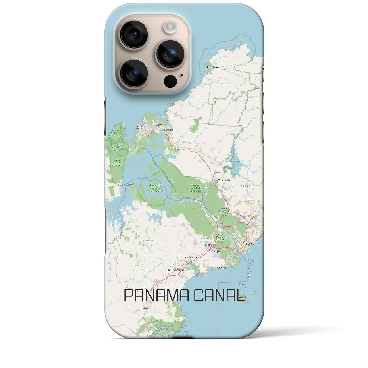 【パナマ運河（パナマ）】地図柄iPhoneケース（バックカバータイプ）