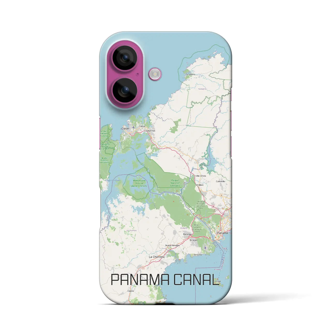 【パナマ運河（パナマ）】地図柄iPhoneケース（バックカバータイプ）