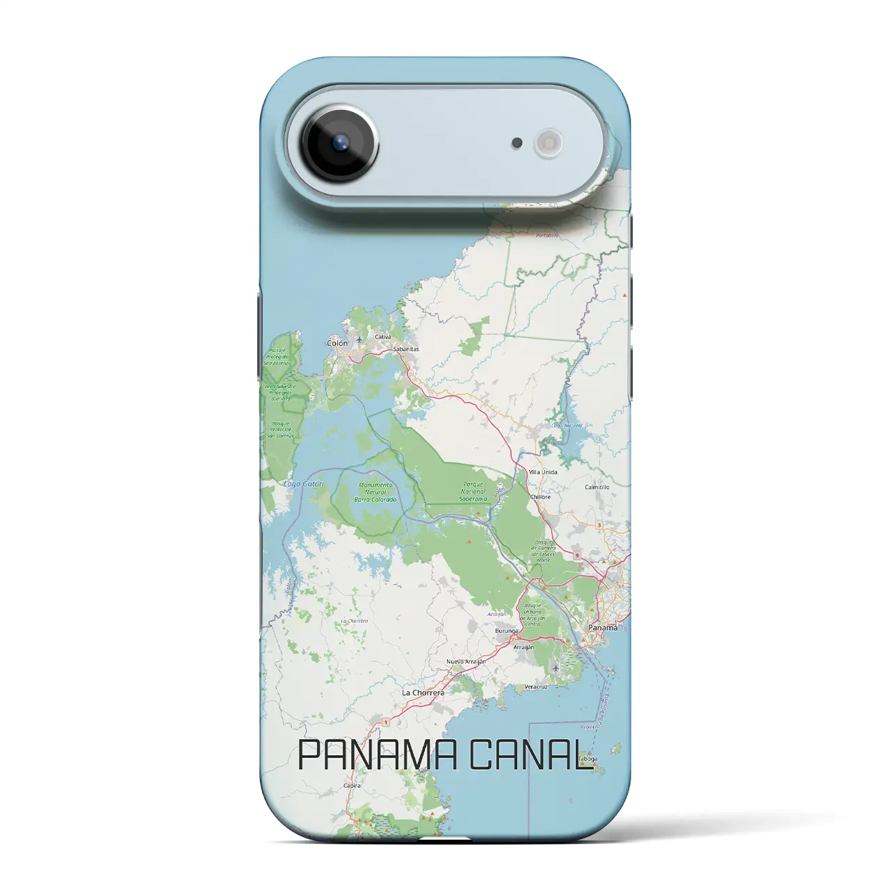 【パナマ運河（パナマ）】地図柄iPhoneケース（バックカバータイプ）