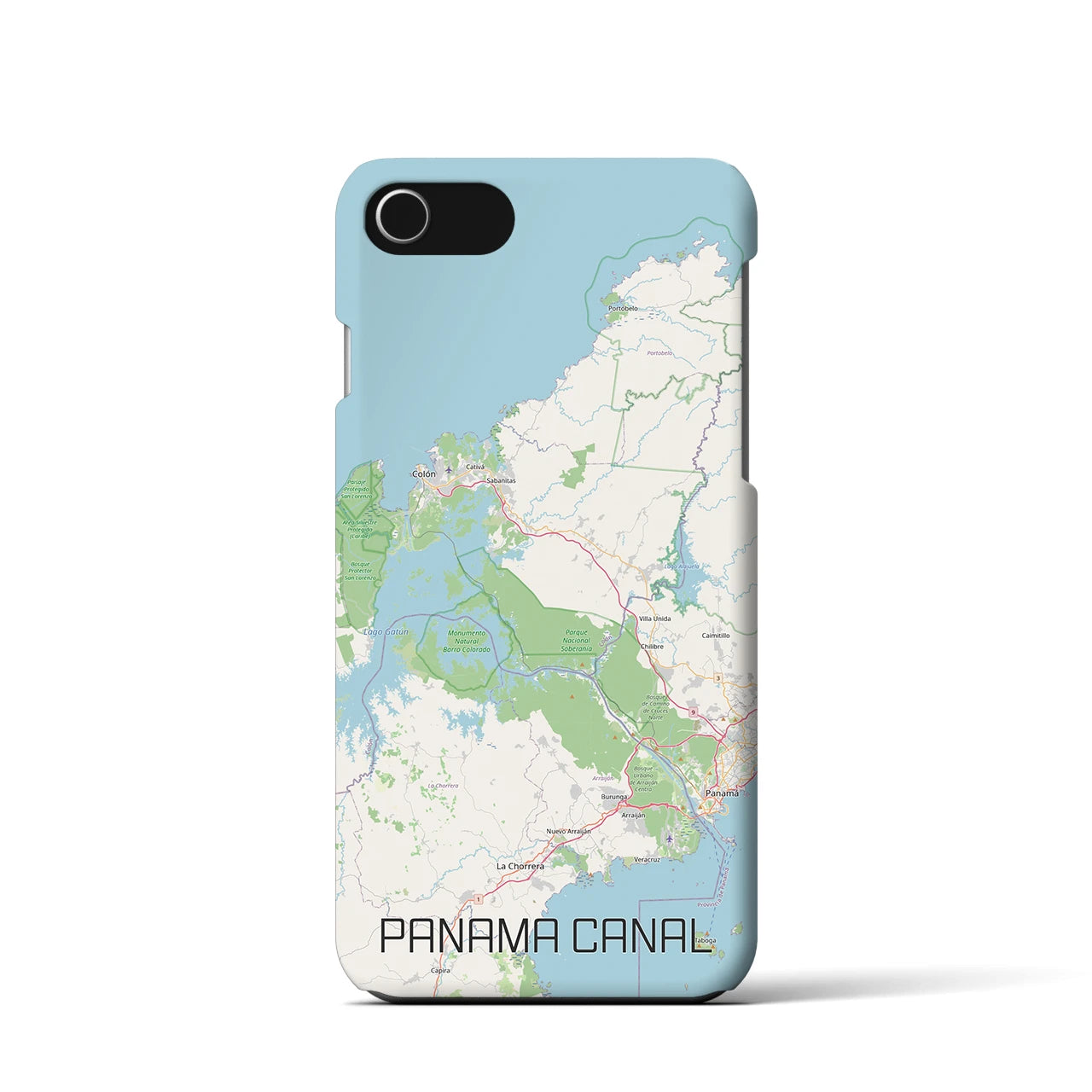 【パナマ運河（パナマ）】地図柄iPhoneケース（バックカバータイプ）