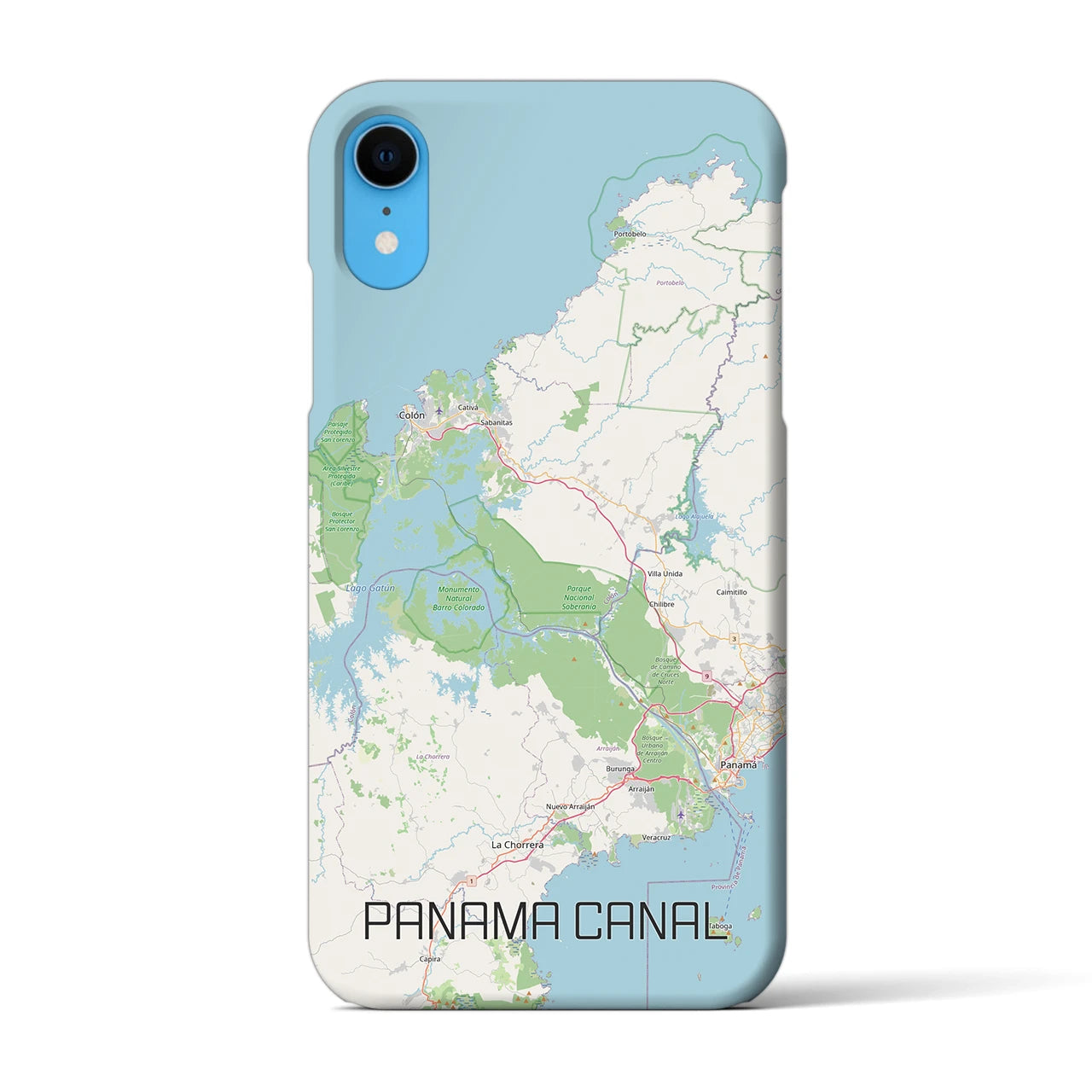 【パナマ運河（パナマ）】地図柄iPhoneケース（バックカバータイプ）