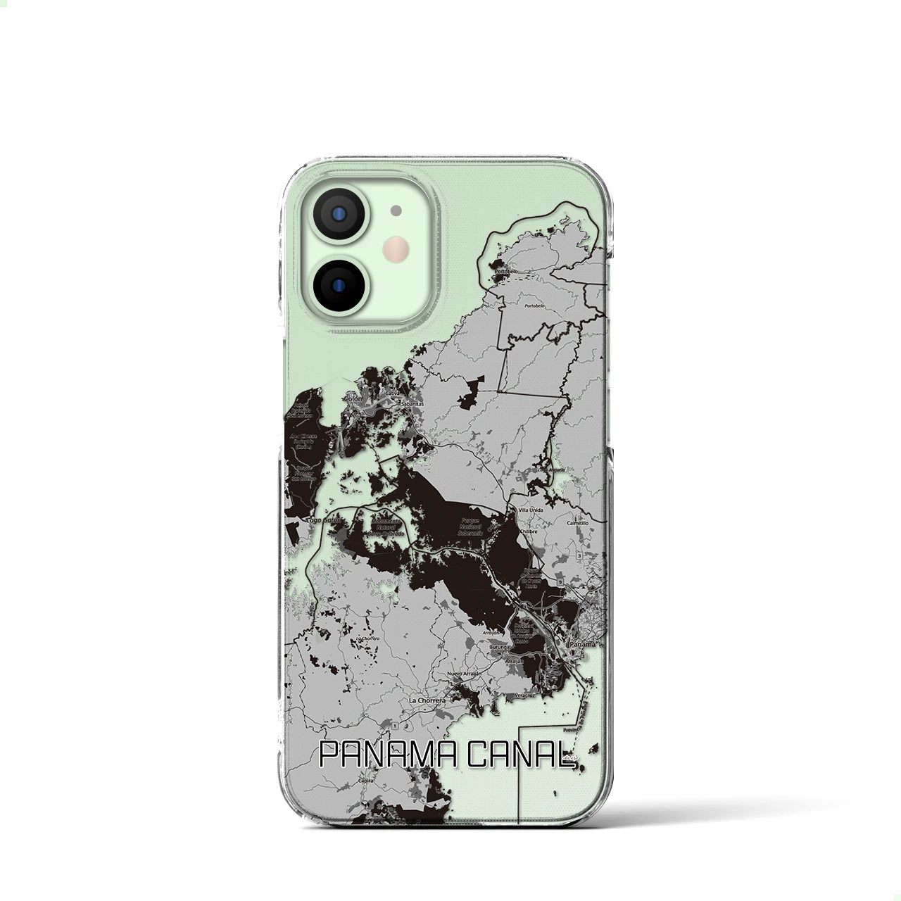 【パナマ運河（パナマ）】地図柄iPhoneケース（クリアタイプ）