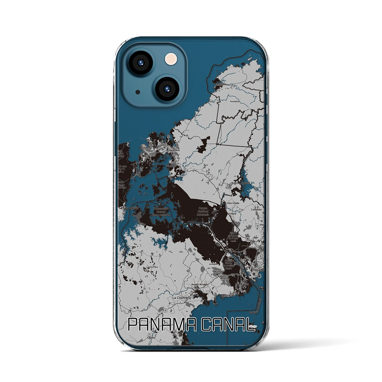 【パナマ運河（パナマ）】地図柄iPhoneケース（クリアタイプ）