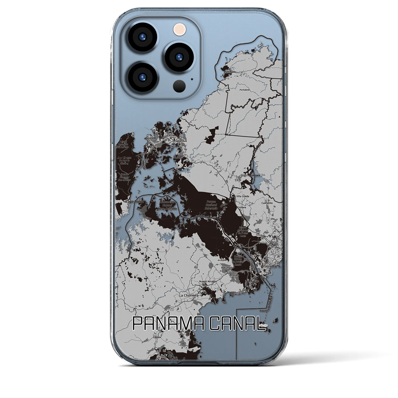【パナマ運河（パナマ）】地図柄iPhoneケース（クリアタイプ）