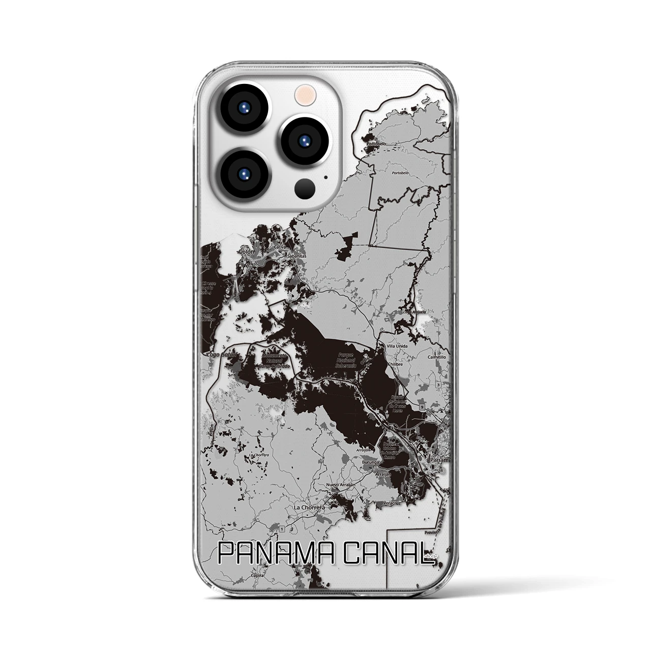 【パナマ運河（パナマ）】地図柄iPhoneケース（クリアタイプ）