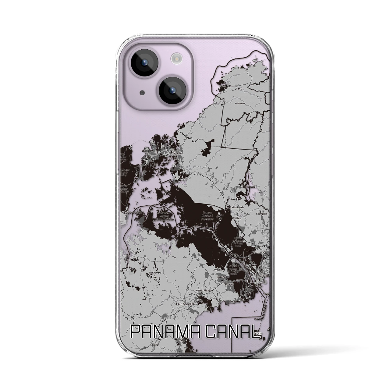 【パナマ運河（パナマ）】地図柄iPhoneケース（クリアタイプ）