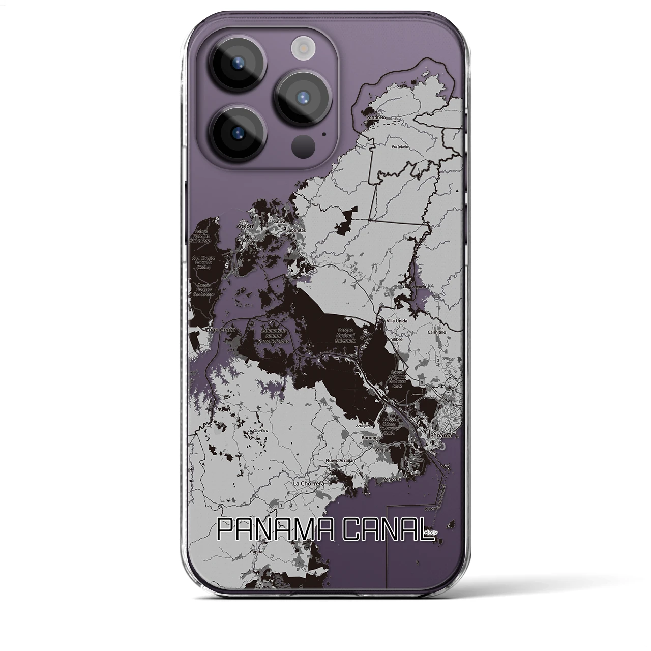 【パナマ運河（パナマ）】地図柄iPhoneケース（クリアタイプ）