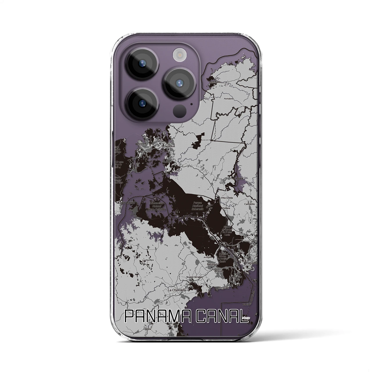 【パナマ運河（パナマ）】地図柄iPhoneケース（クリアタイプ）