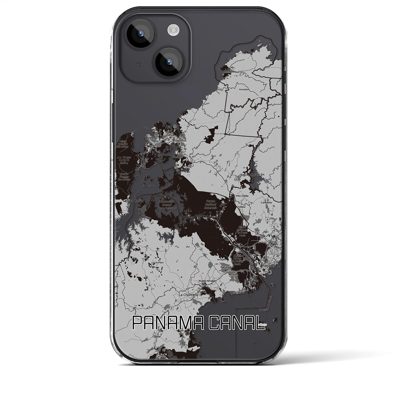 【パナマ運河（パナマ）】地図柄iPhoneケース（クリアタイプ）