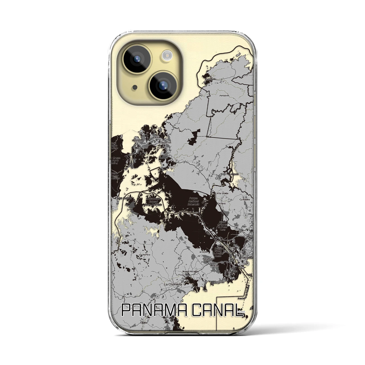 【パナマ運河（パナマ）】地図柄iPhoneケース（クリアタイプ）